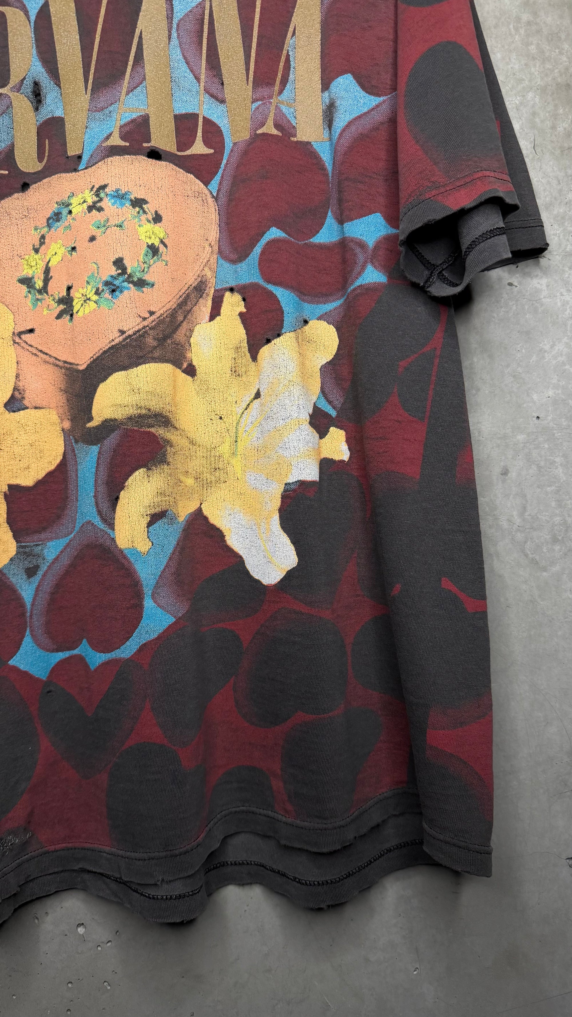 93’ NIRVANA HEART SHAPED BOX ALL OVER PRINT TEE