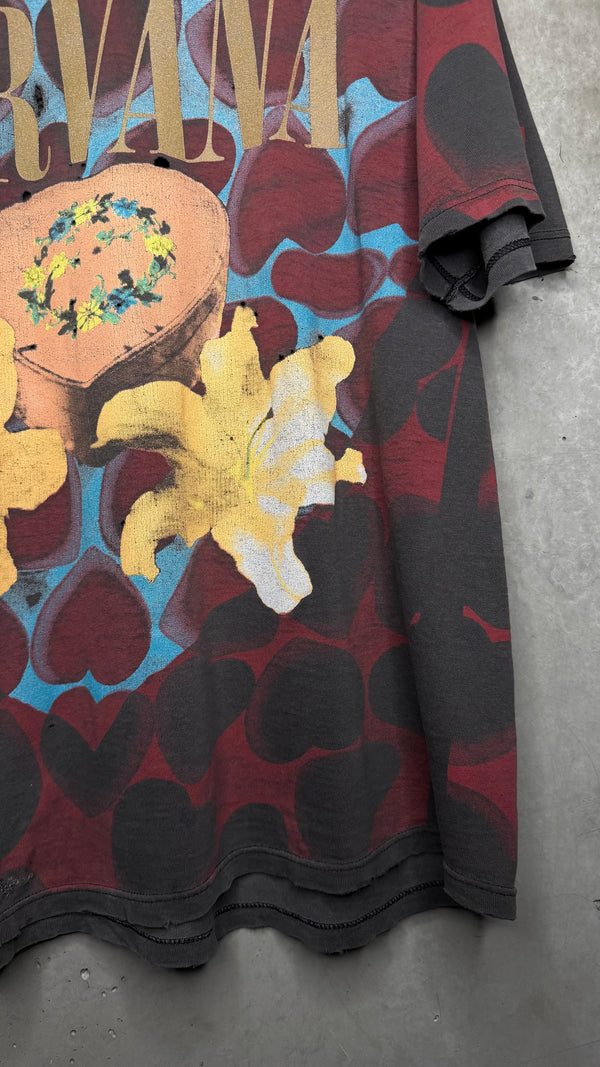 93’ NIRVANA HEART SHAPED BOX ALL OVER PRINT TEE
