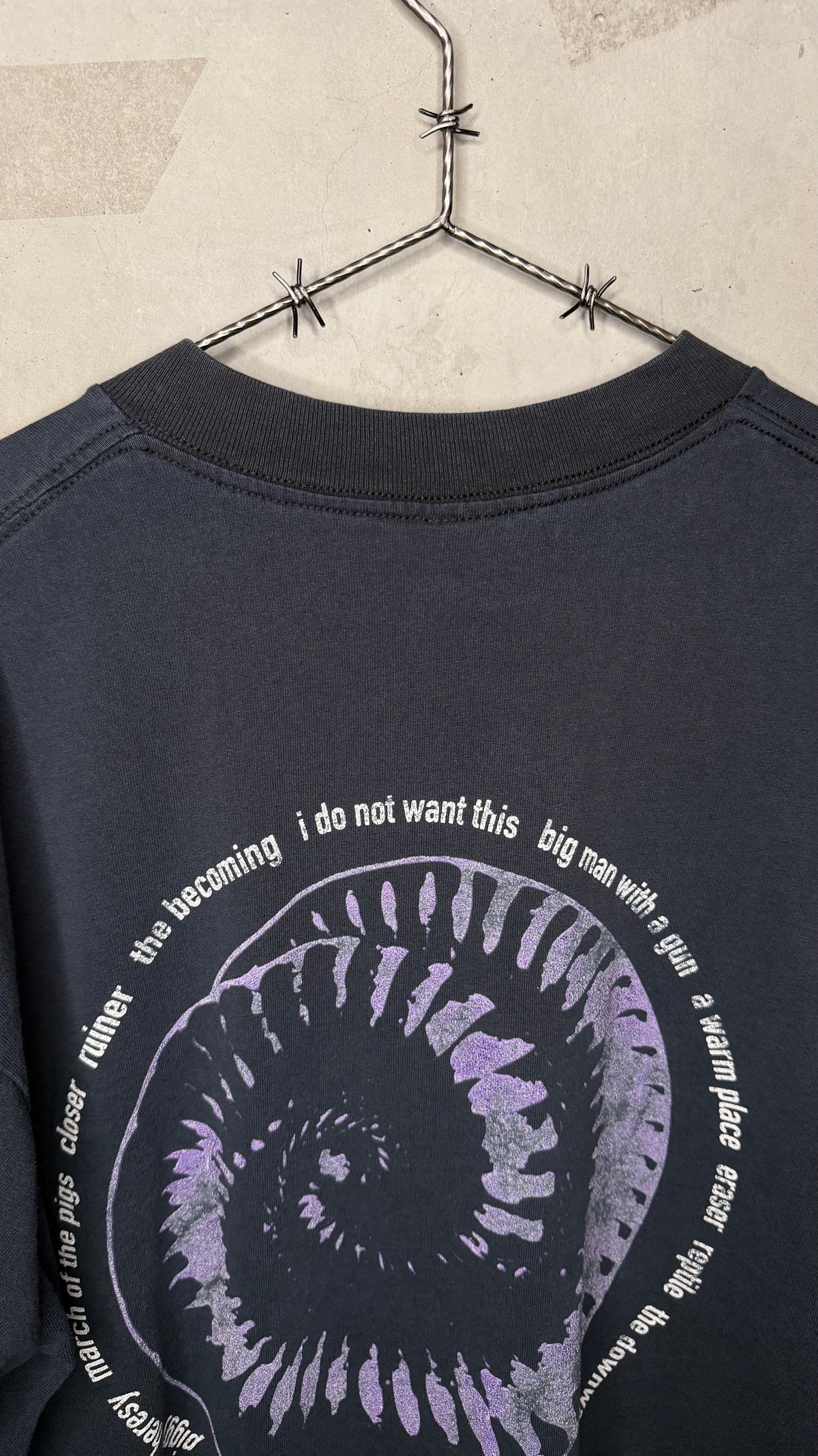 NINE INCH NAILS DOWNWARD SPIRAL EMBROIDERED TEE