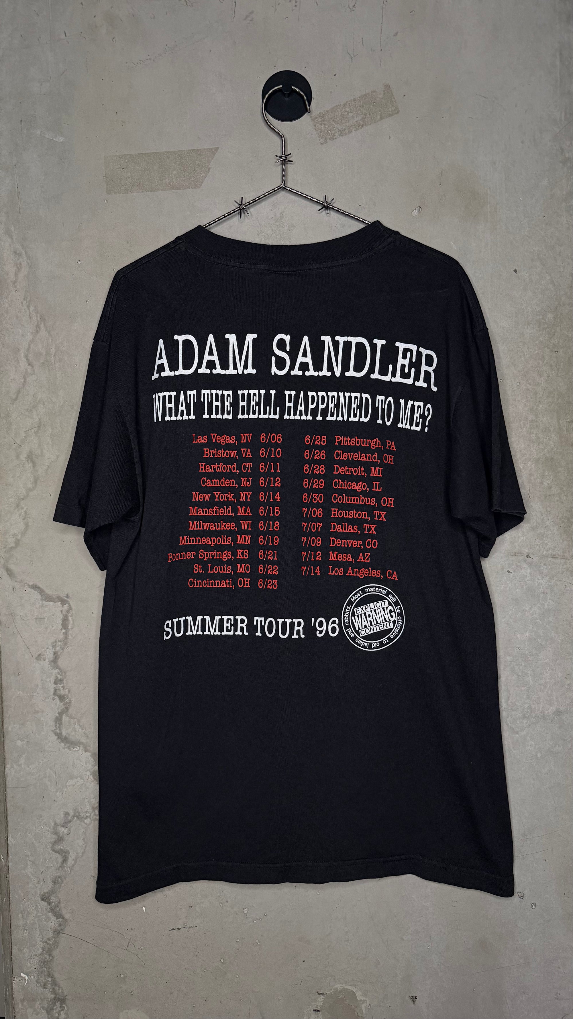ADAM SANDLER GOAT TEE | ‘WHAT THE HELL HAPPENED TO ME?’ STAND-UP SUMMER TOUR 96’