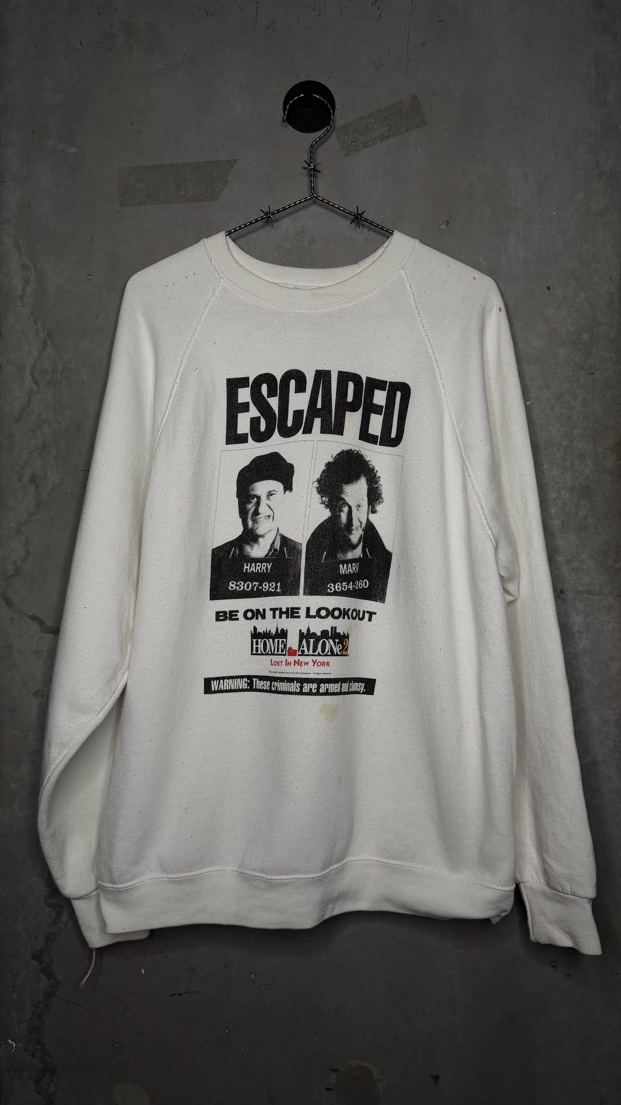 HOME ALONE 2: LOST IN NEW YORK PROMO CREWNECK | WET BANDITS MUG SHOTS | BE ON THE LOOKOUT