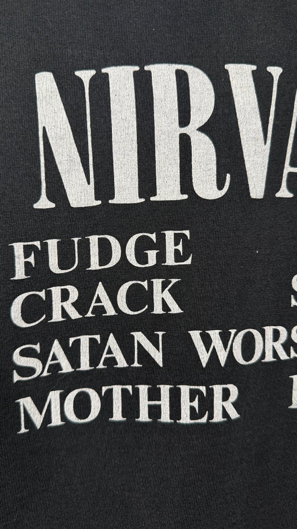 92’ NIRVANA VESTIBULE TEE | FUDGE PACKIN CRACK SMOKIN SATAN WORSHIPPIN MOTHER FUCKER