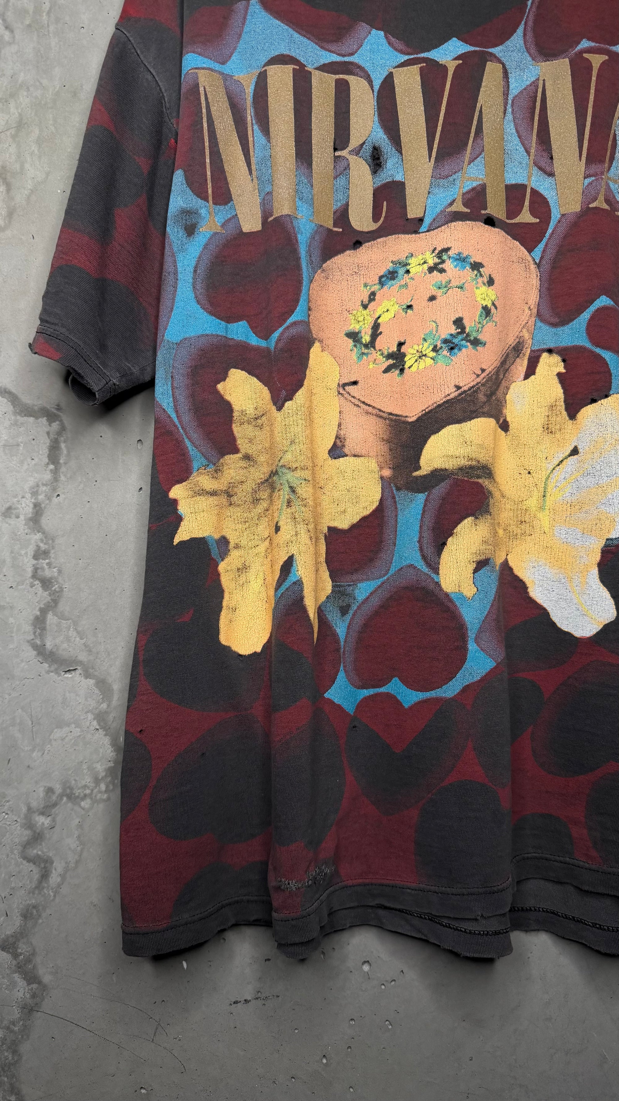 93’ NIRVANA HEART SHAPED BOX ALL OVER PRINT TEE