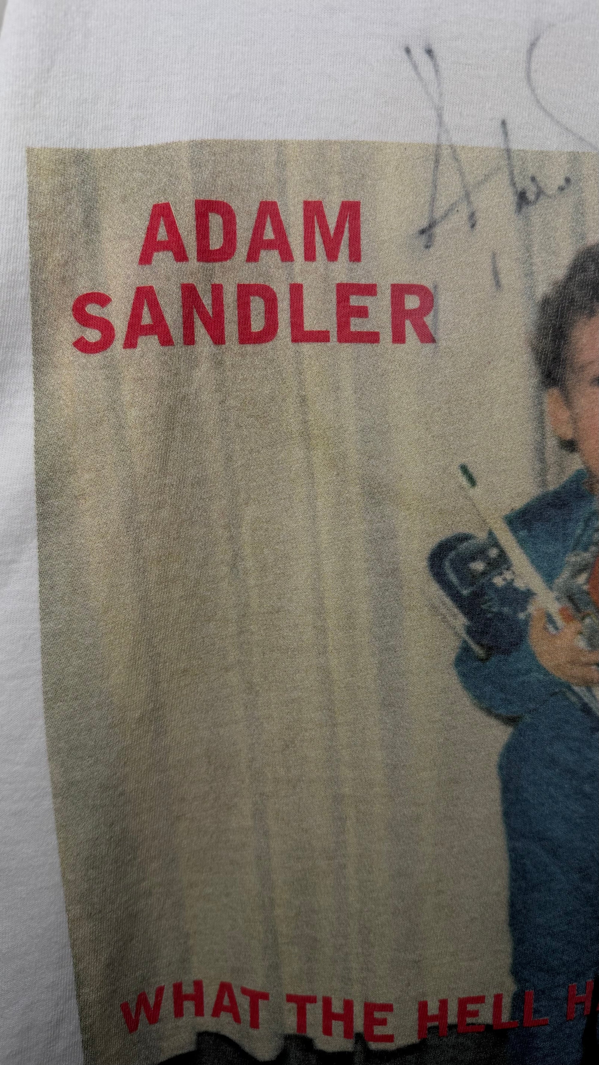 SIGNED ADAM SANDLER SUMMER TOUR 96’ STANDUP COMEDY TEE | CHILD SANDLER | WHAT THE HELL HAPPENED TO ME?