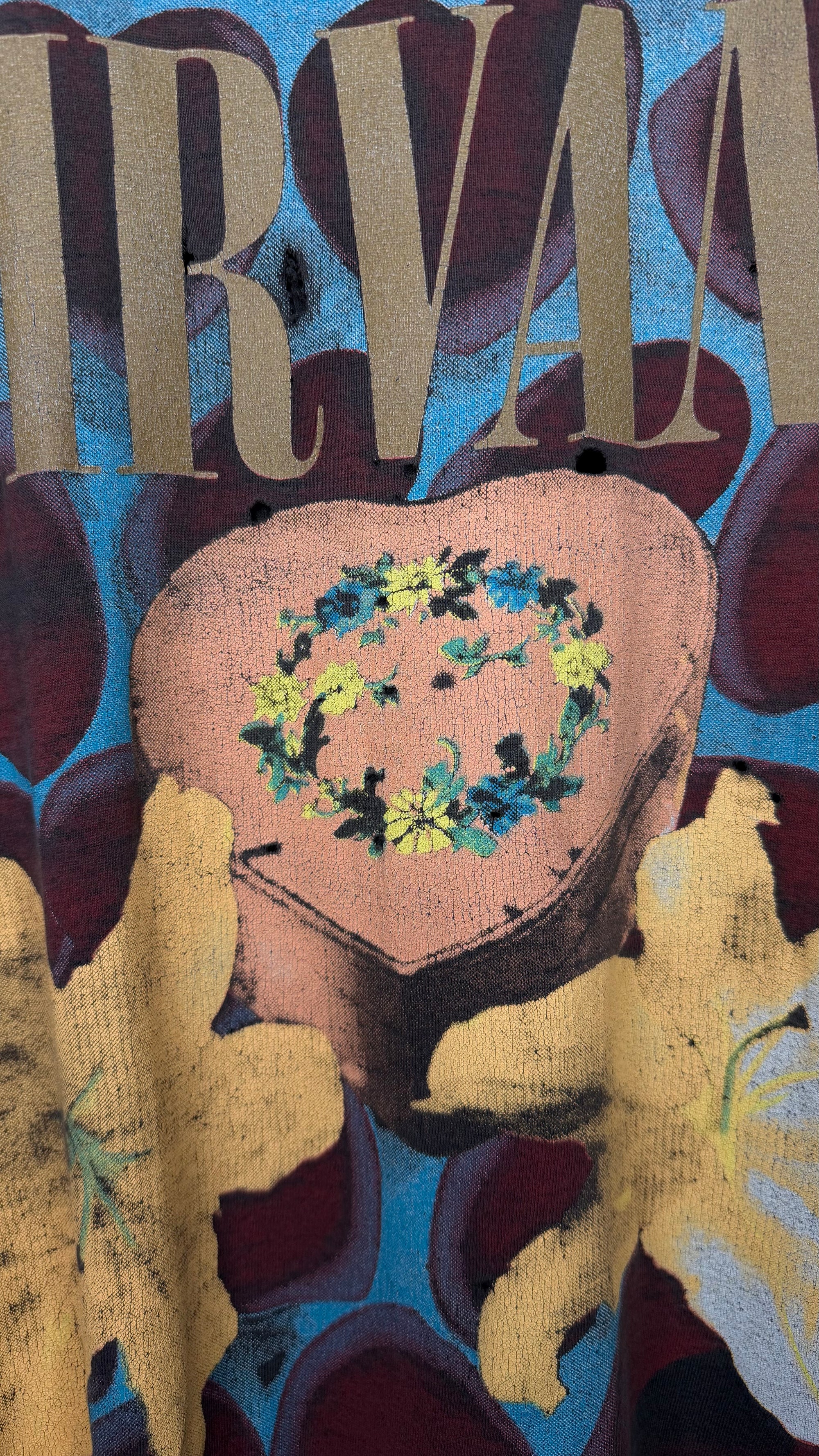 93’ NIRVANA HEART SHAPED BOX ALL OVER PRINT TEE