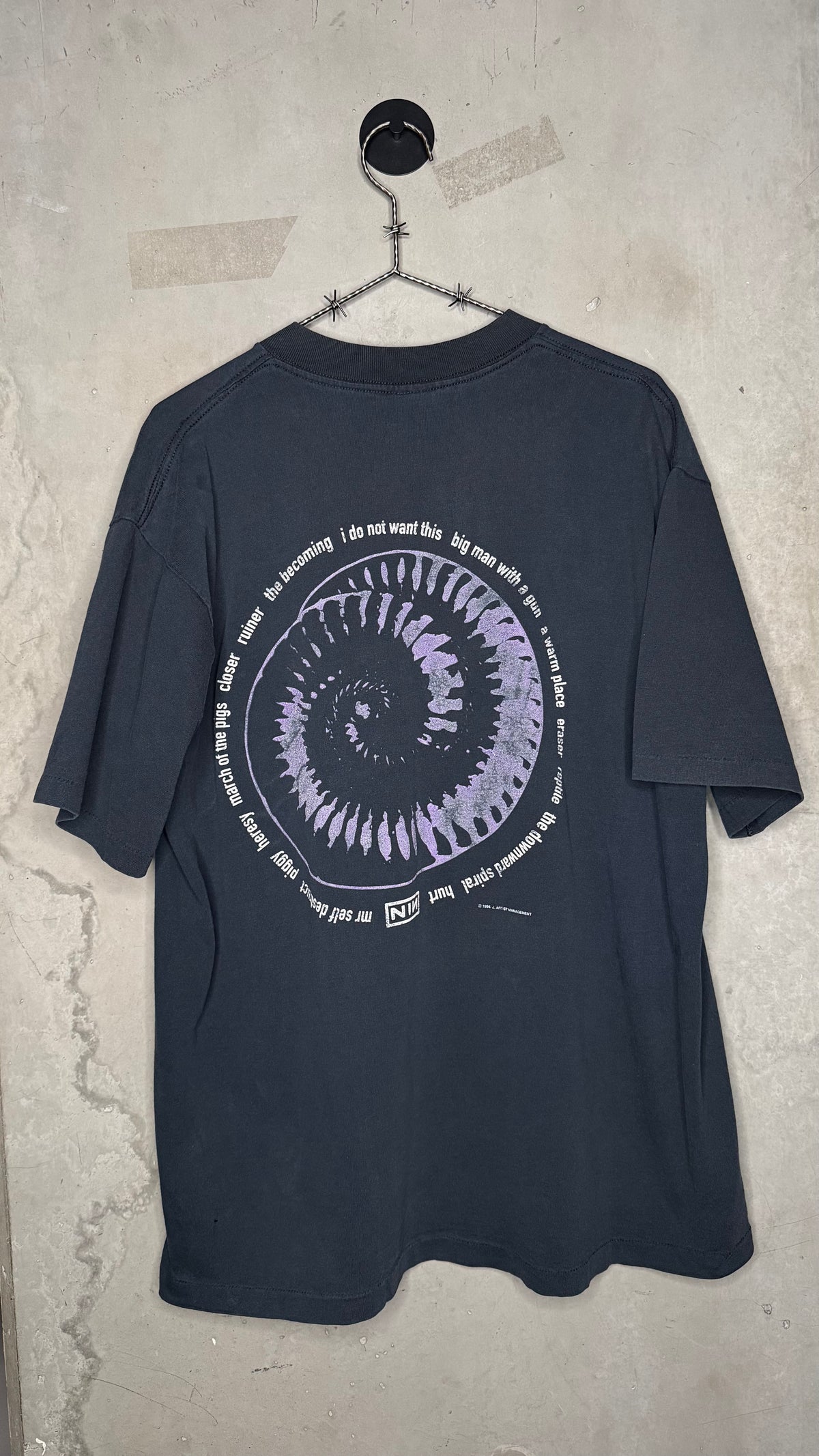 NINE INCH NAILS DOWNWARD SPIRAL EMBROIDERED TEE