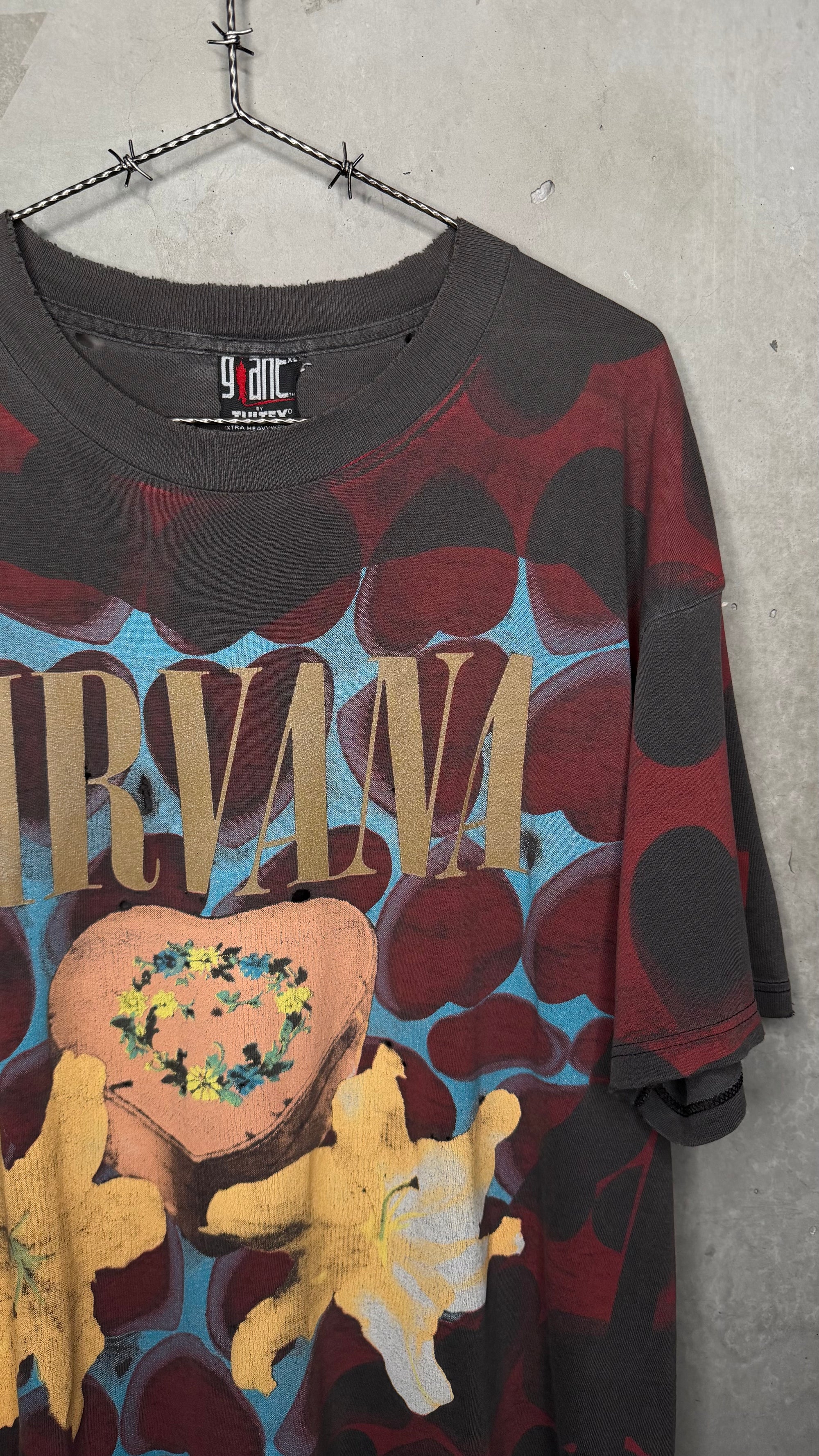 93’ NIRVANA HEART SHAPED BOX ALL OVER PRINT TEE