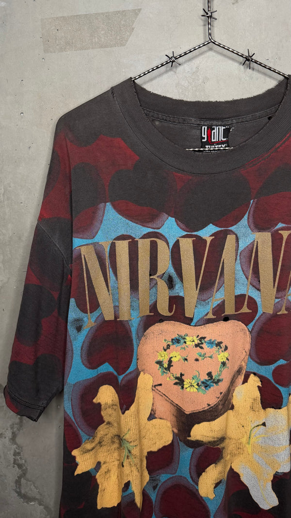 93’ NIRVANA HEART SHAPED BOX ALL OVER PRINT TEE