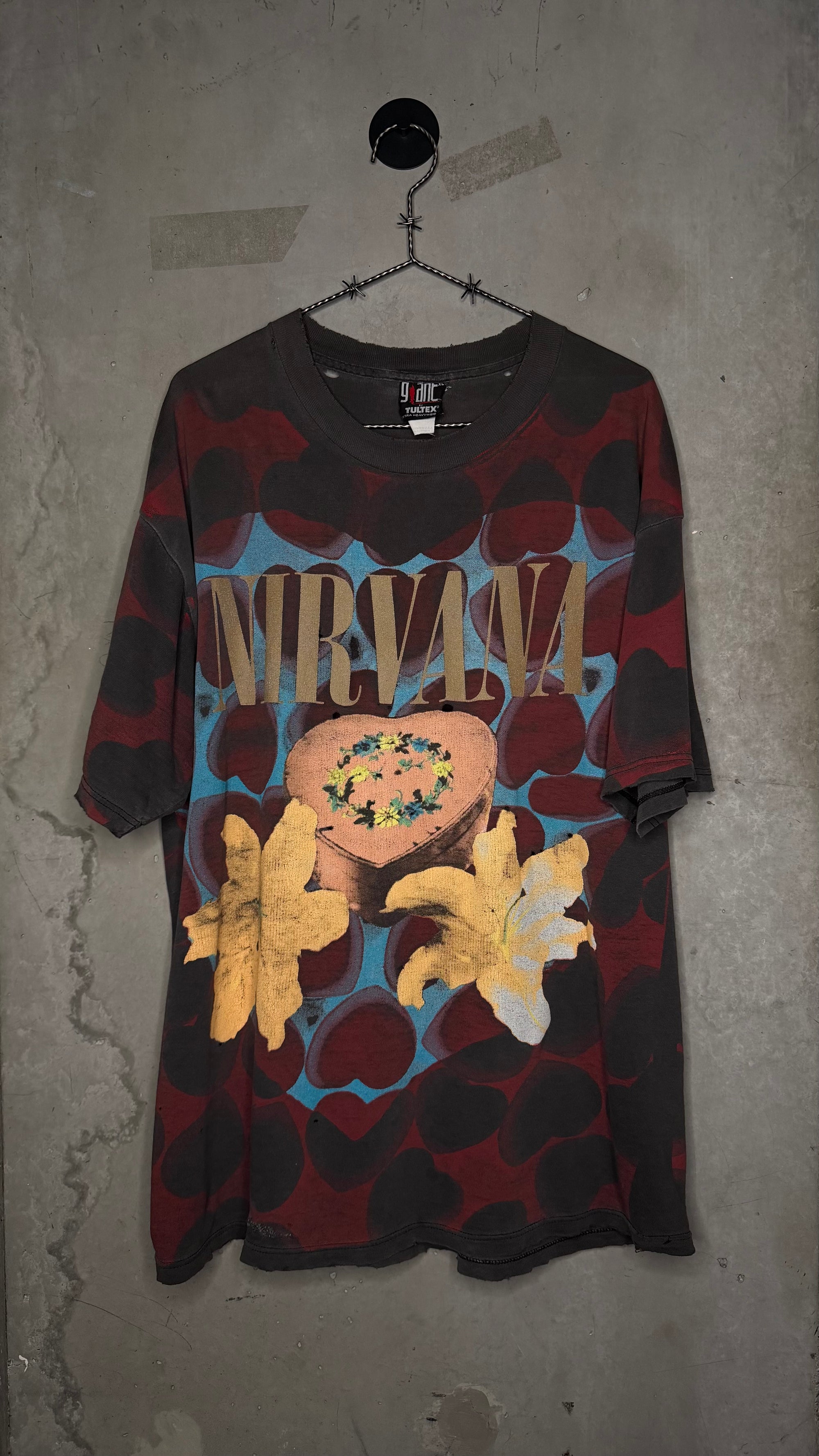 93’ NIRVANA HEART SHAPED BOX ALL OVER PRINT TEE