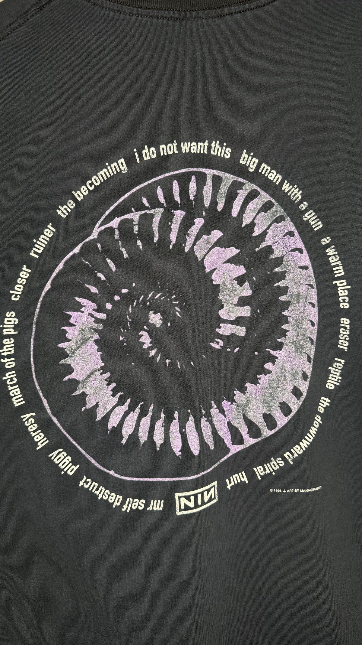 NINE INCH NAILS DOWNWARD SPIRAL EMBROIDERED TEE