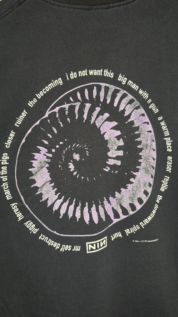 NINE INCH NAILS DOWNWARD SPIRAL EMBROIDERED TEE