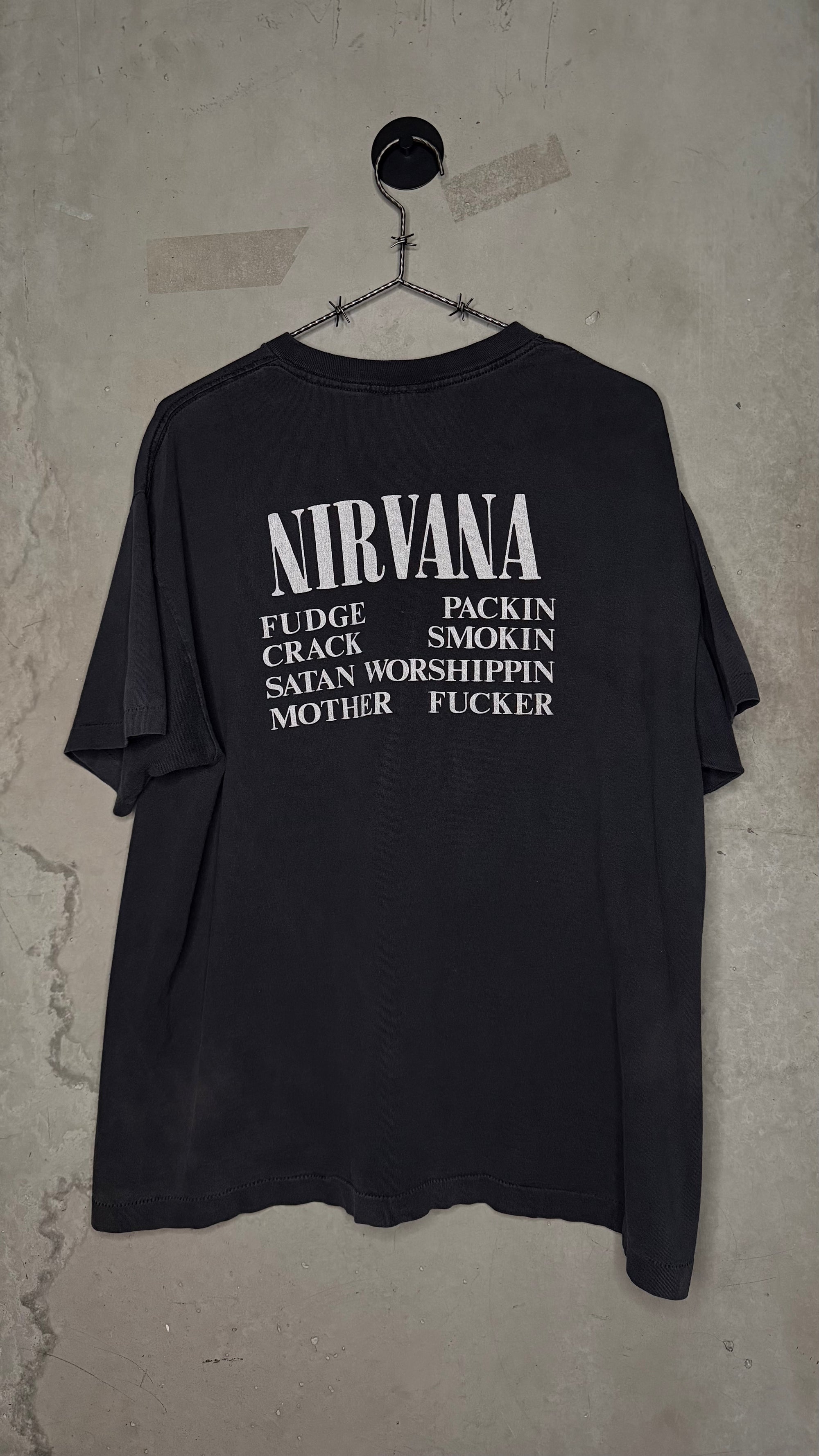 92’ NIRVANA VESTIBULE TEE | FUDGE PACKIN CRACK SMOKIN SATAN WORSHIPPIN MOTHER FUCKER