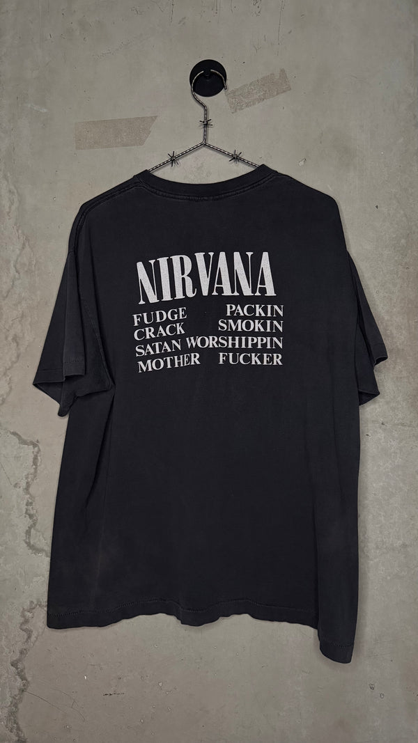 92’ NIRVANA VESTIBULE TEE | FUDGE PACKIN CRACK SMOKIN SATAN WORSHIPPIN MOTHER FUCKER