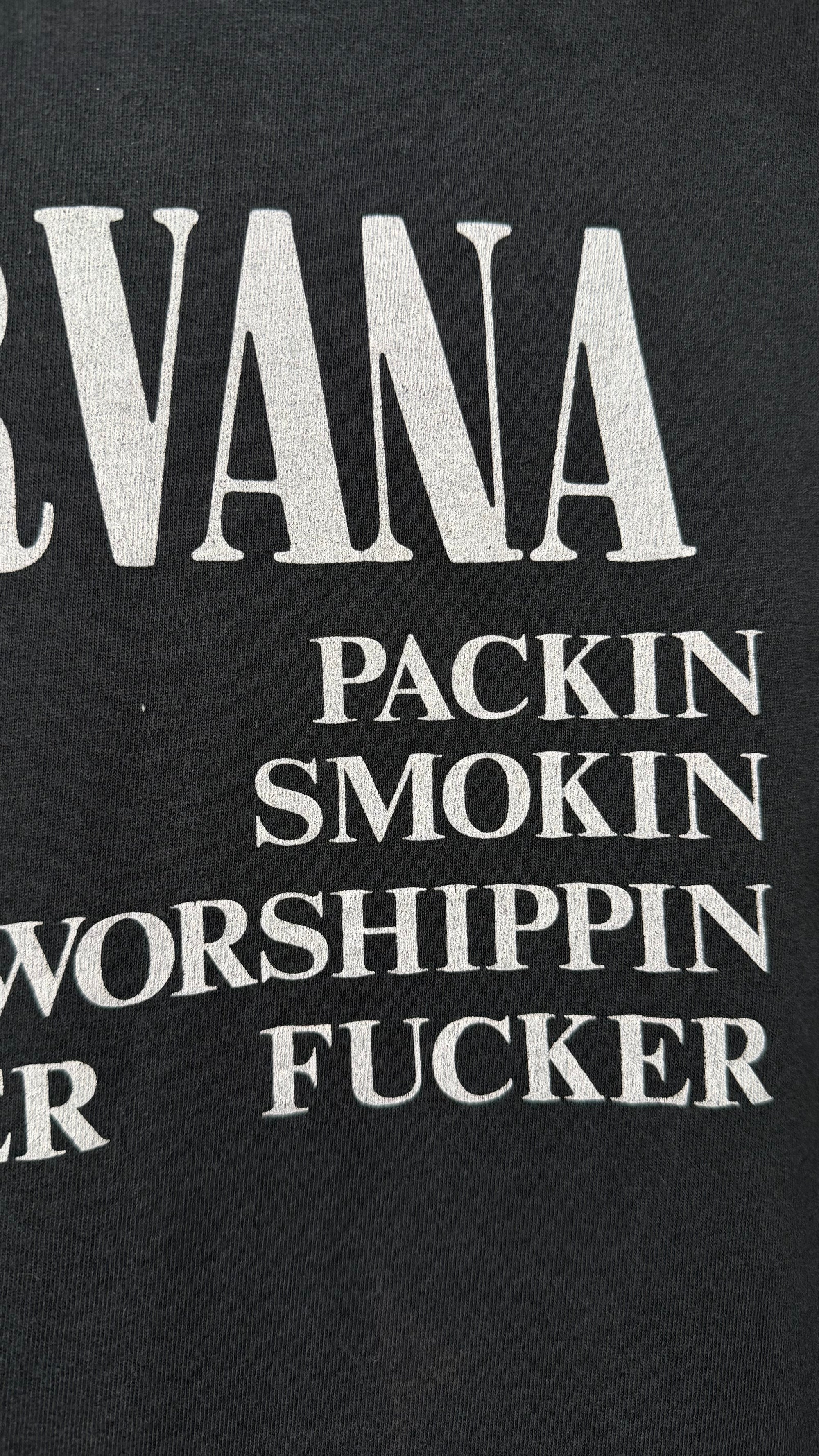 92’ NIRVANA VESTIBULE TEE | FUDGE PACKIN CRACK SMOKIN SATAN WORSHIPPIN MOTHER FUCKER