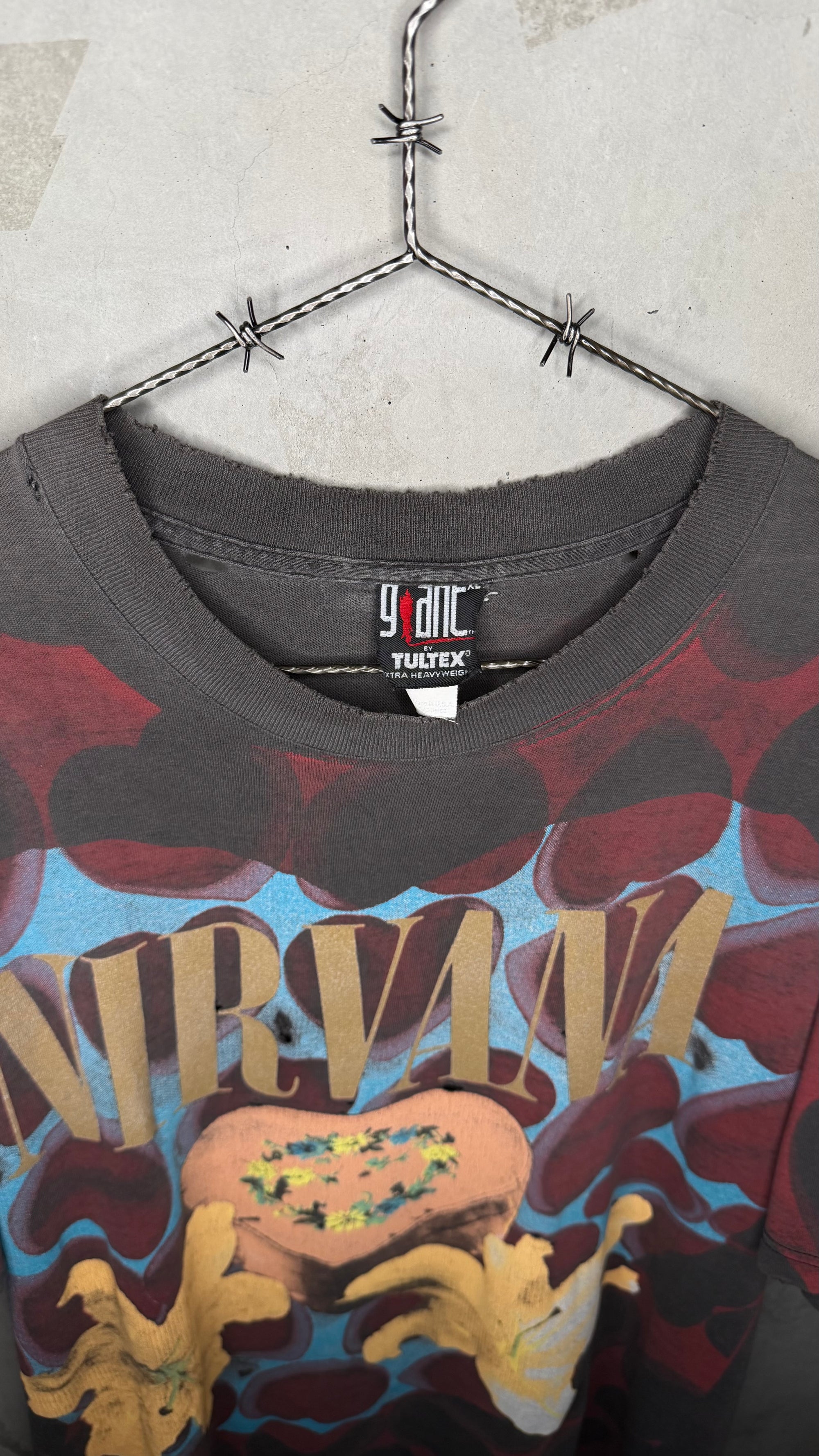 93’ NIRVANA HEART SHAPED BOX ALL OVER PRINT TEE