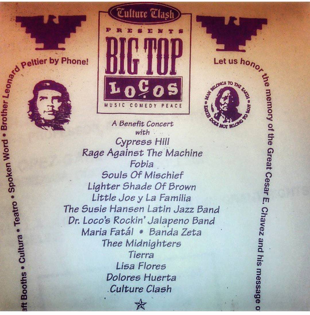 RAGE AGAINST THE MACHINE CYPRESS HILL CULTURE CLASH BENEFIT CONCERT 94’ LOT TEE