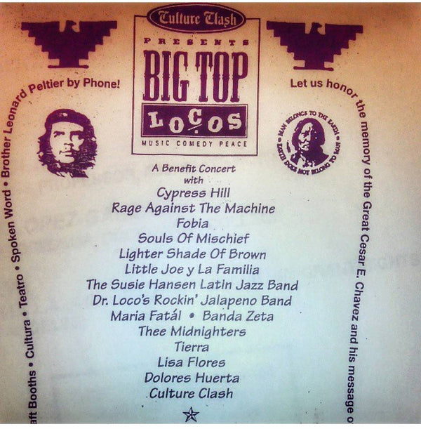 RAGE AGAINST THE MACHINE CYPRESS HILL CULTURE CLASH BENEFIT CONCERT 94’ LOT TEE