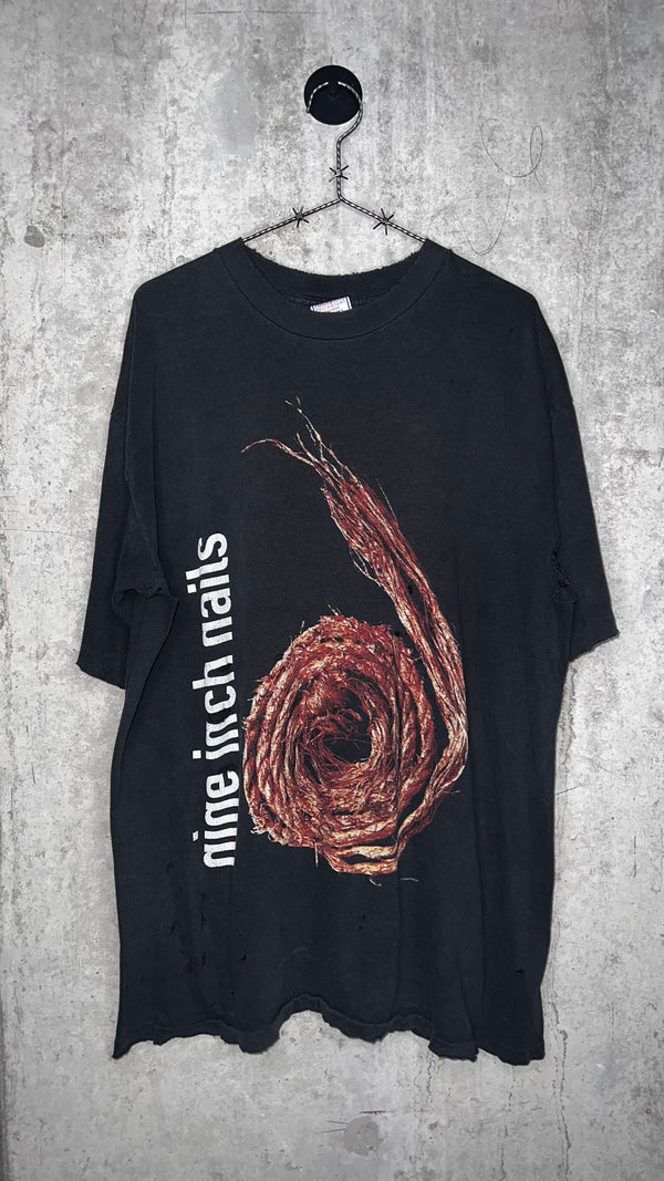 NINE INCH NAIL ‘FURTHER DOWN THE SPIRAL’ THRASHED & FADED ROPE TEE | NIN