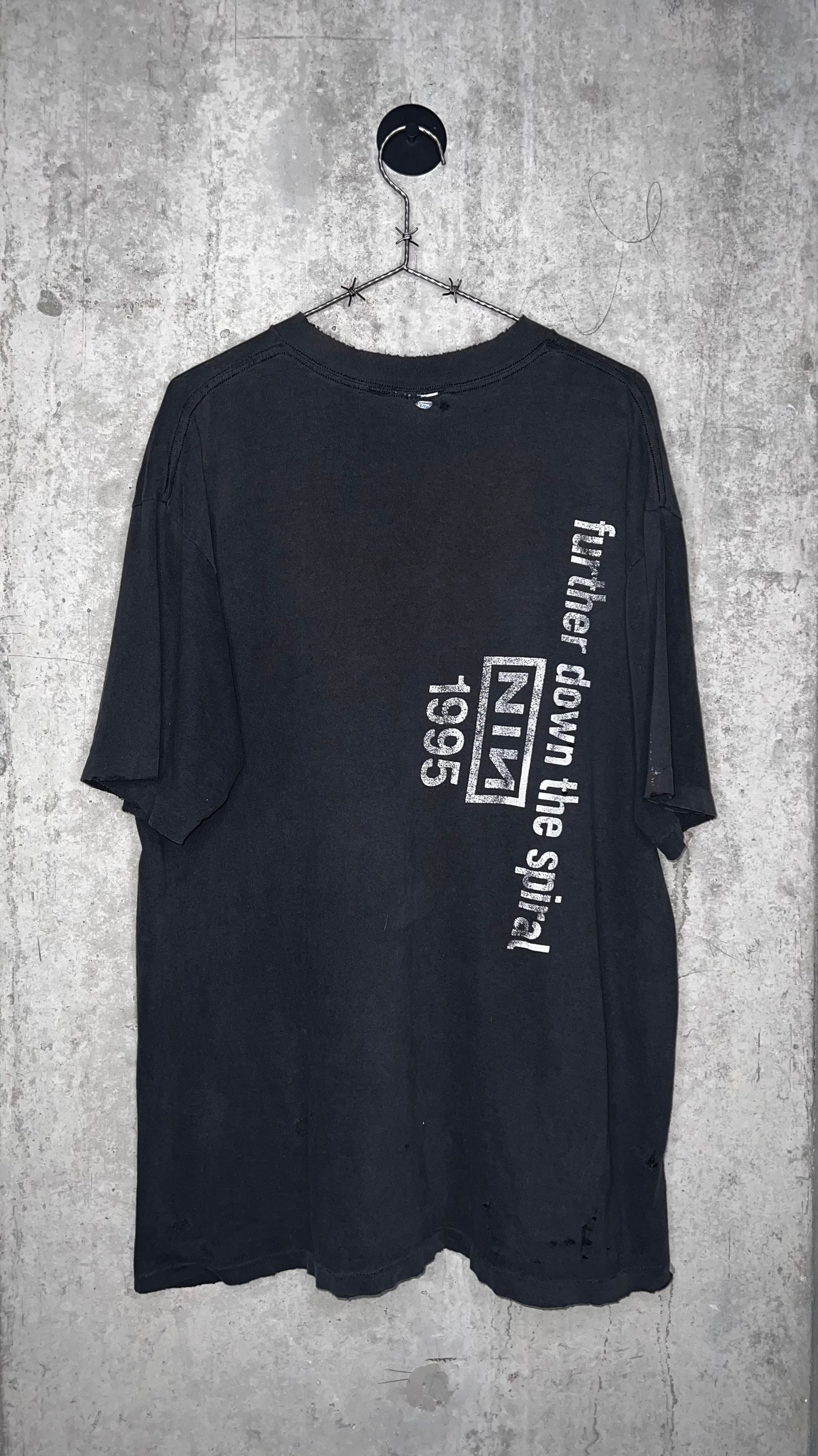 NINE INCH NAIL ‘FURTHER DOWN THE SPIRAL’ THRASHED & FADED ROPE TEE | NIN