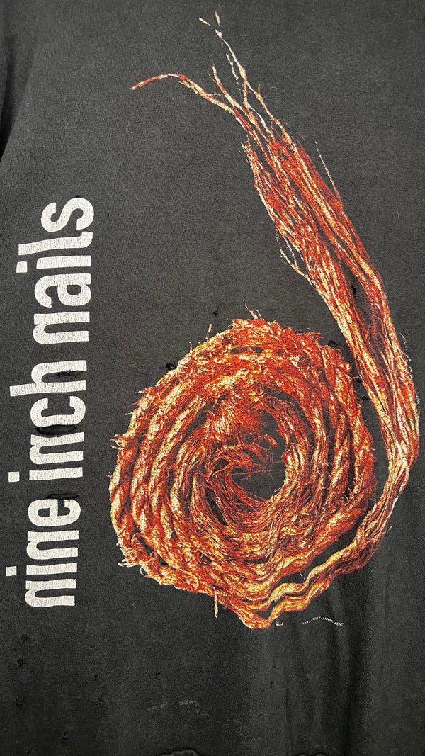 NINE INCH NAIL ‘FURTHER DOWN THE SPIRAL’ THRASHED & FADED ROPE TEE | NIN