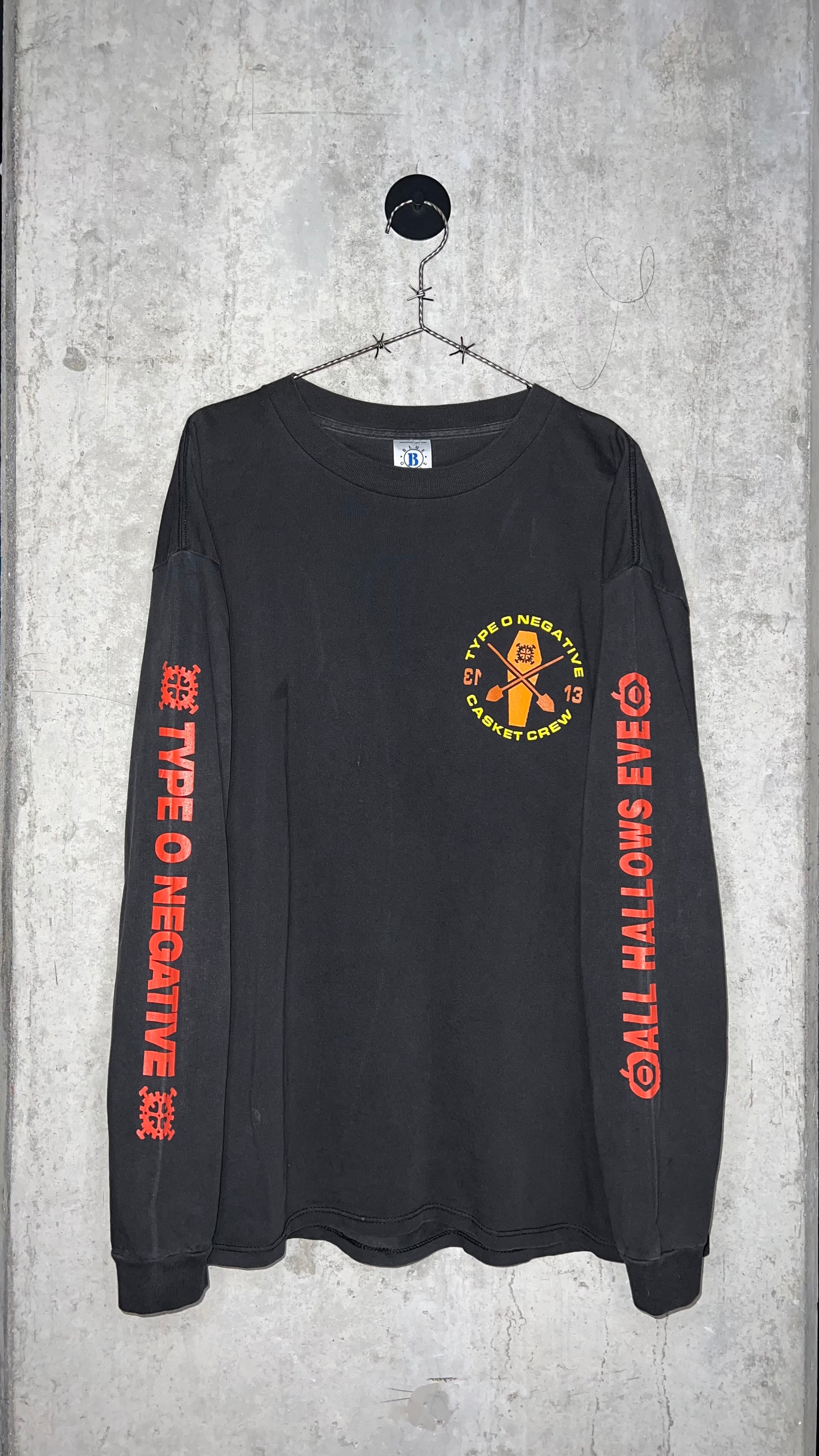 TYPE O NEGATIVE RARE ALL HALLOWS EVE LONG SLEEVE | ORANGE & YELLOW LOVE YOU TO DEATH BACKHIT