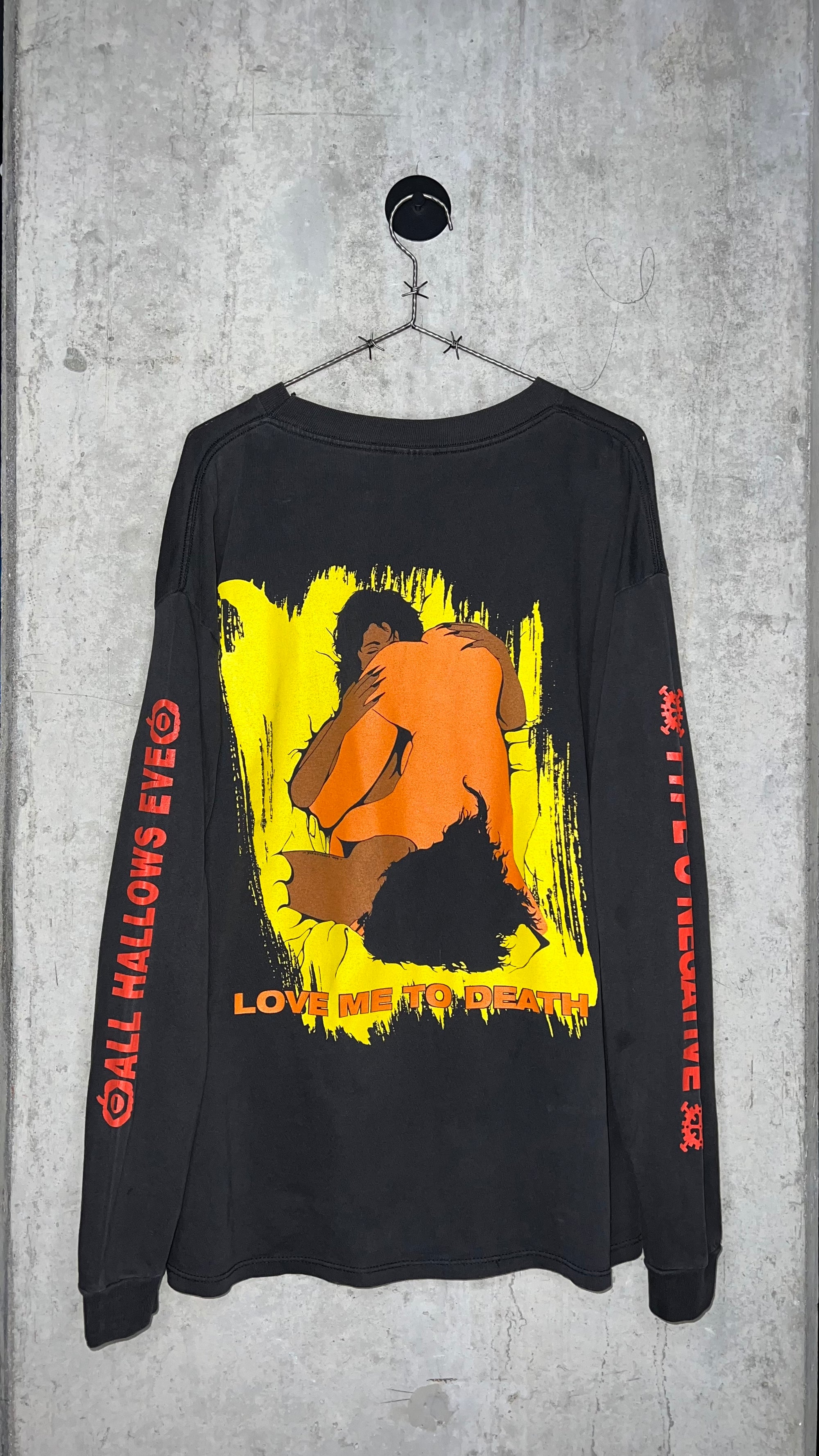 TYPE O NEGATIVE RARE ALL HALLOWS EVE LONG SLEEVE | ORANGE & YELLOW LOVE YOU TO DEATH BACKHIT