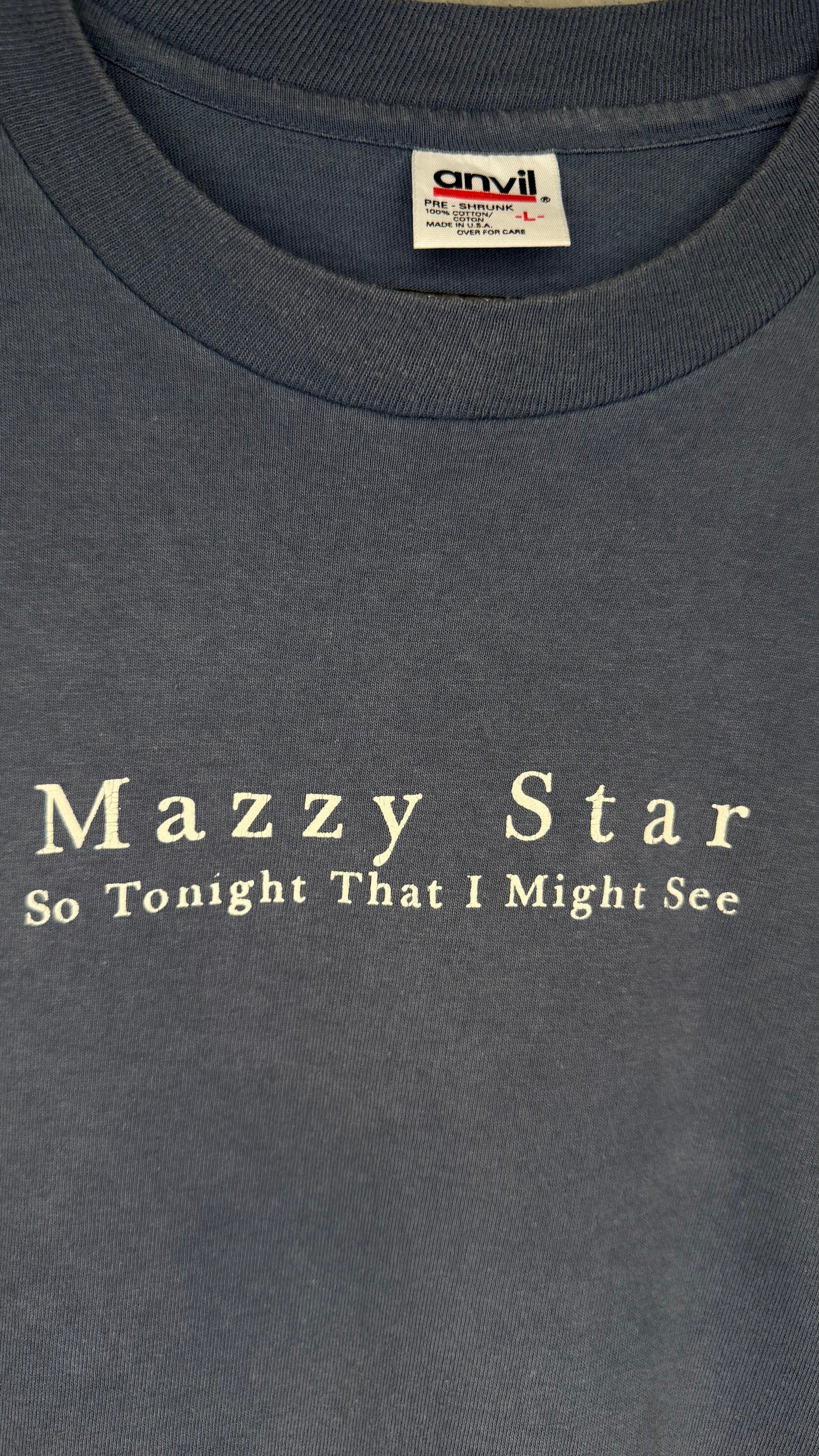 MAZZY STAR ‘SO TONIGHT THAT I MIGHT SEE’ RADIO STATION ALBUM PROMO TEE | TOWER RECORDS & WDRE SLEEVE HIT