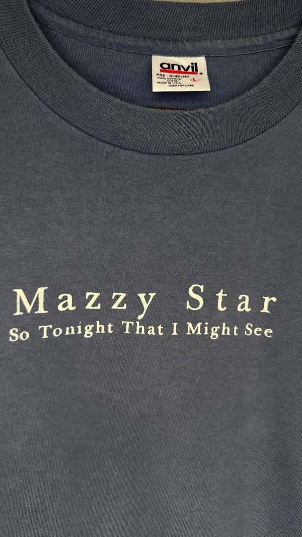 MAZZY STAR ‘SO TONIGHT THAT I MIGHT SEE’ RADIO STATION ALBUM PROMO TEE | TOWER RECORDS & WDRE SLEEVE HIT