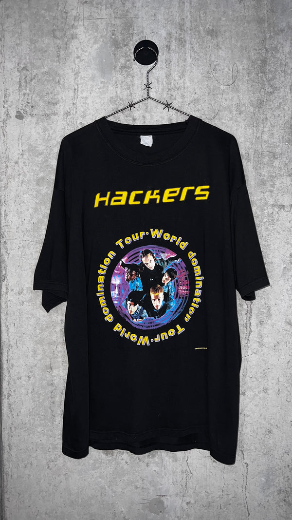 HACKERS WORLD DOMINATION TOUR 96’ TEE | ULTRA RARE UK MOVIE PROMO RELEASE VARIANT |