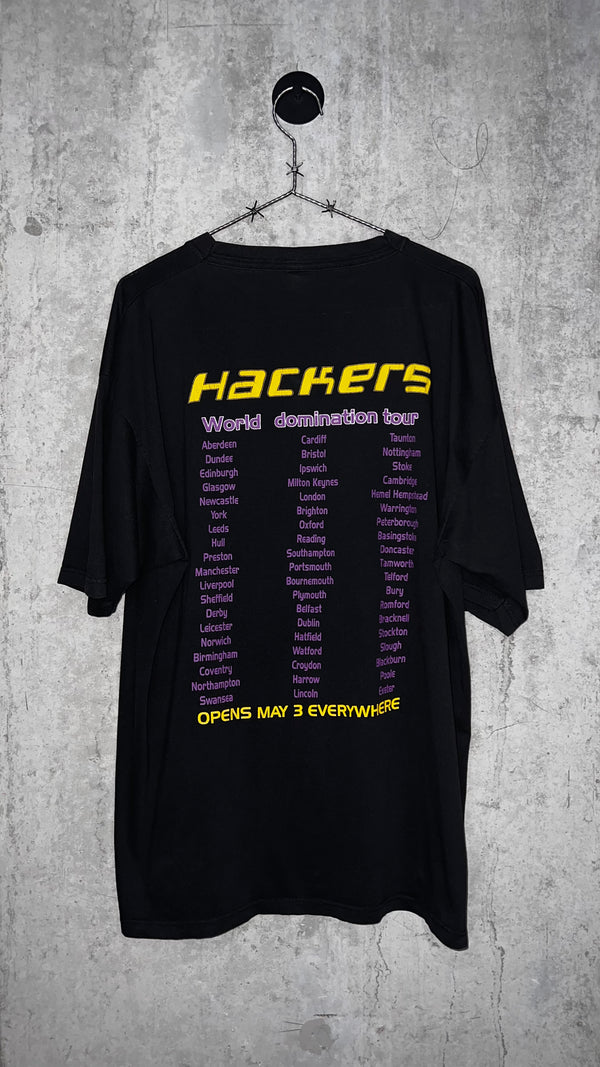 HACKERS WORLD DOMINATION TOUR 96’ TEE | ULTRA RARE UK MOVIE PROMO RELEASE VARIANT |