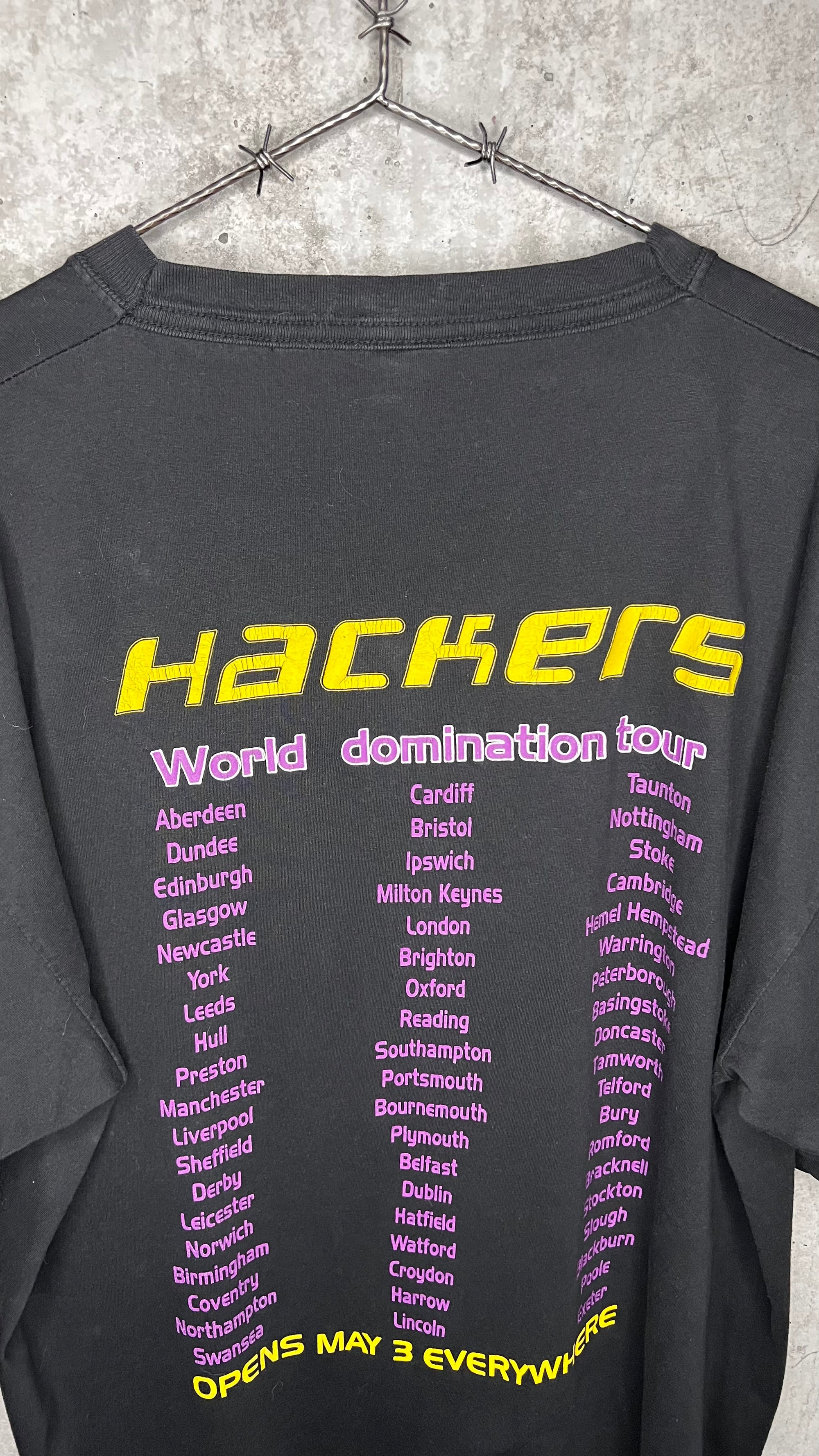 HACKERS WORLD DOMINATION TOUR 96’ TEE | ULTRA RARE UK MOVIE PROMO RELEASE VARIANT |
