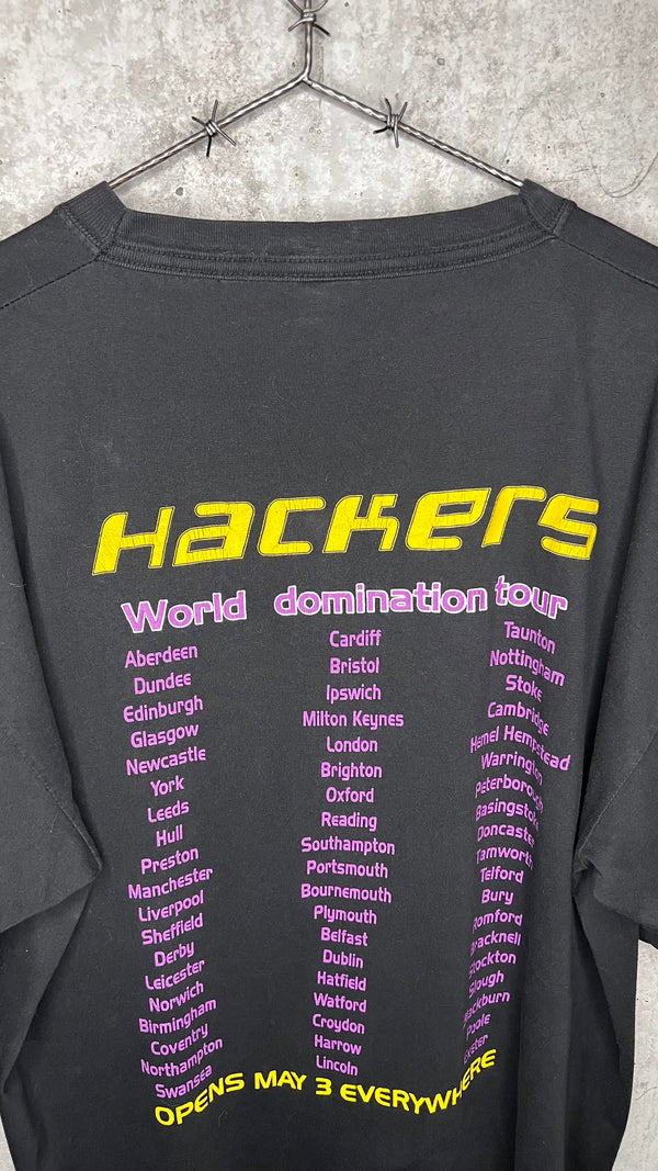 HACKERS WORLD DOMINATION TOUR 96’ TEE | ULTRA RARE UK MOVIE PROMO RELEASE VARIANT |