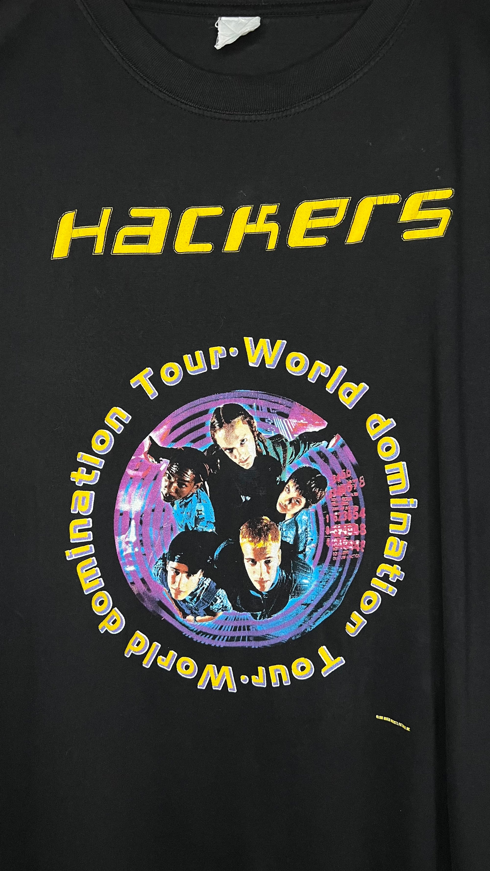 HACKERS WORLD DOMINATION TOUR 96’ TEE | ULTRA RARE UK MOVIE PROMO RELEASE VARIANT |