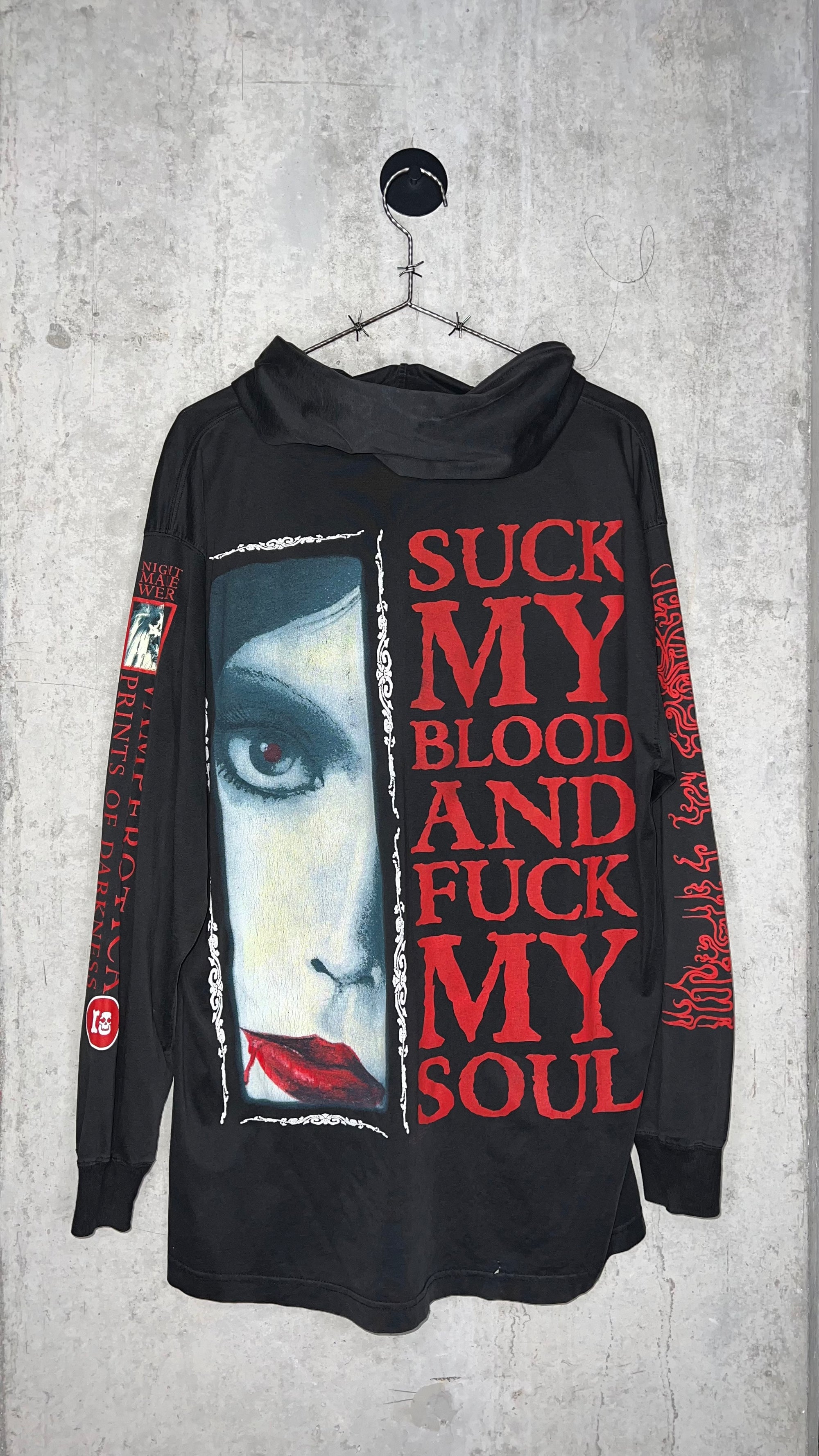 CRADLE OF FILTH VAMPEROTICA EURO HOODIE | “CRADLE OF FILTH” AND “PRINTS OF DARKNESS” SLEEVE HITS | “SUCK MY BLOOD AND FUCK MY SOUL” BACK HIT