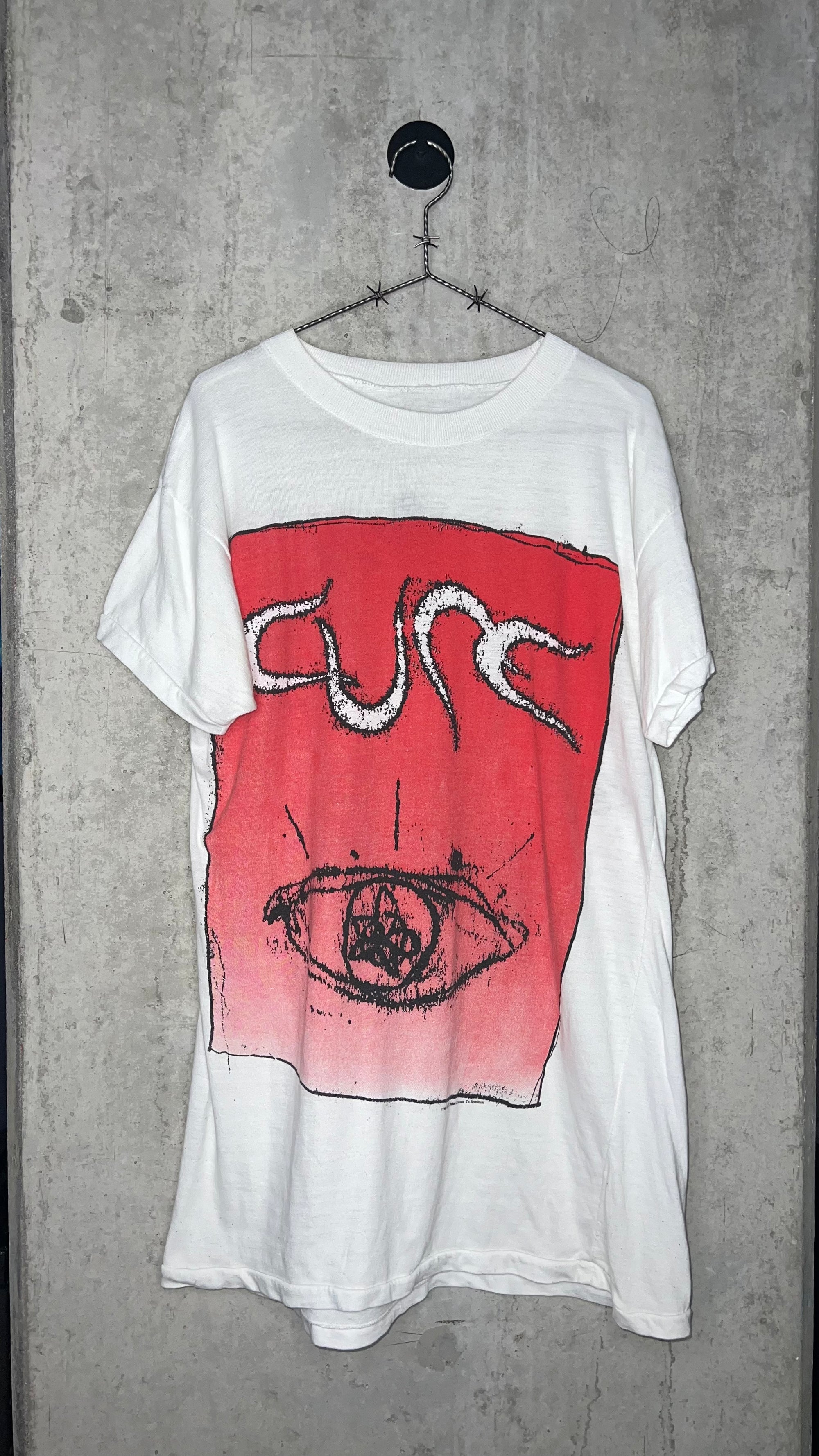 THE CURE WISH TOUR NORTH AMERICA SUMMER 92’ WHITE TEE | BIG EYE FRONT HIT | BIG HANDPRINT BACK HIT