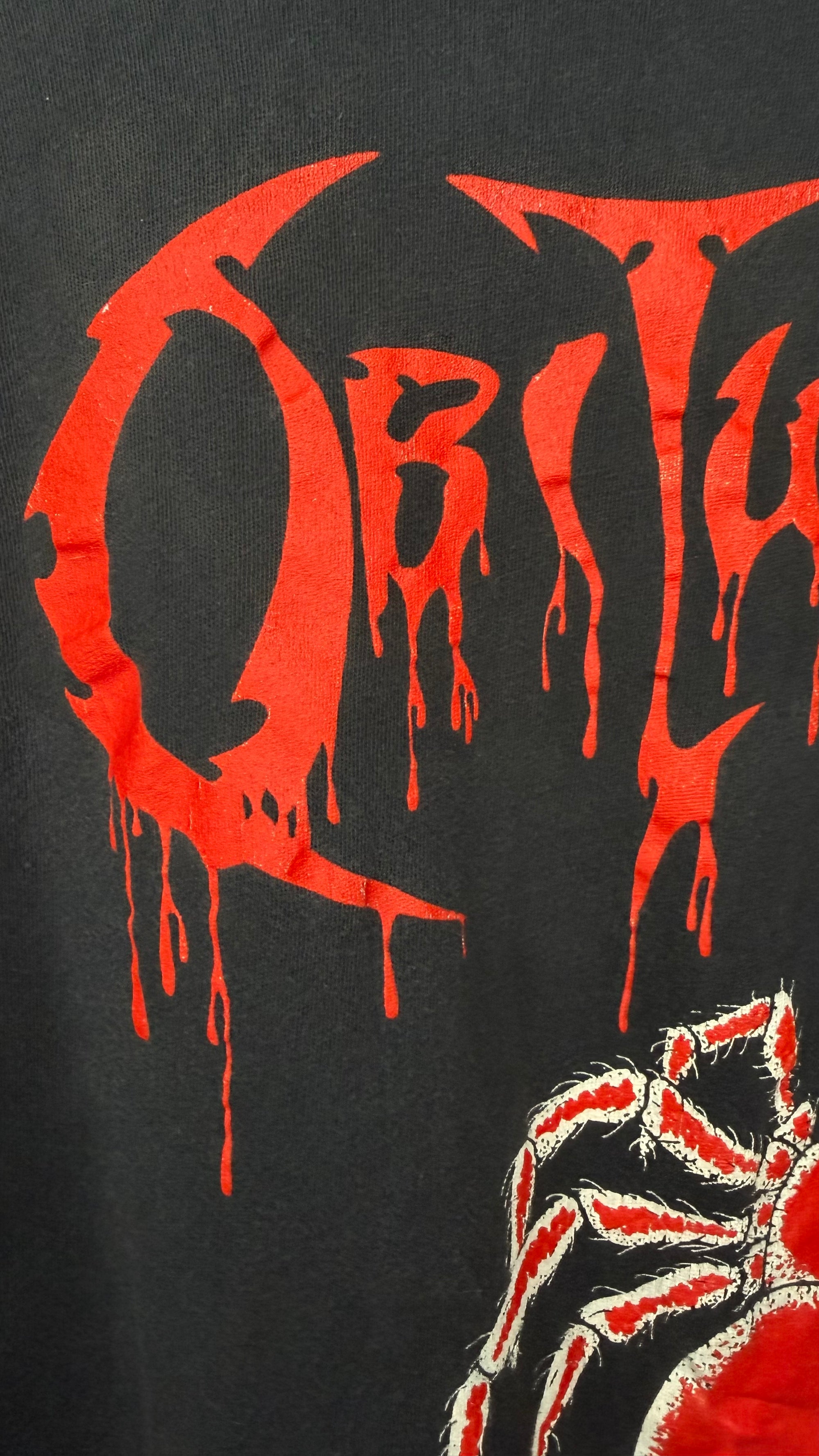OBITUARY PILE OF SKULLS LONGSLEEVE TEE | RARE SPIDER BACK HIT VARIANT