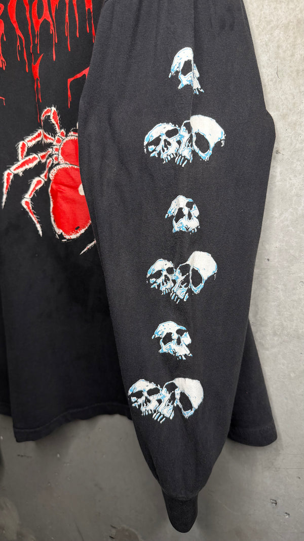 OBITUARY PILE OF SKULLS LONGSLEEVE TEE | RARE SPIDER BACK HIT VARIANT