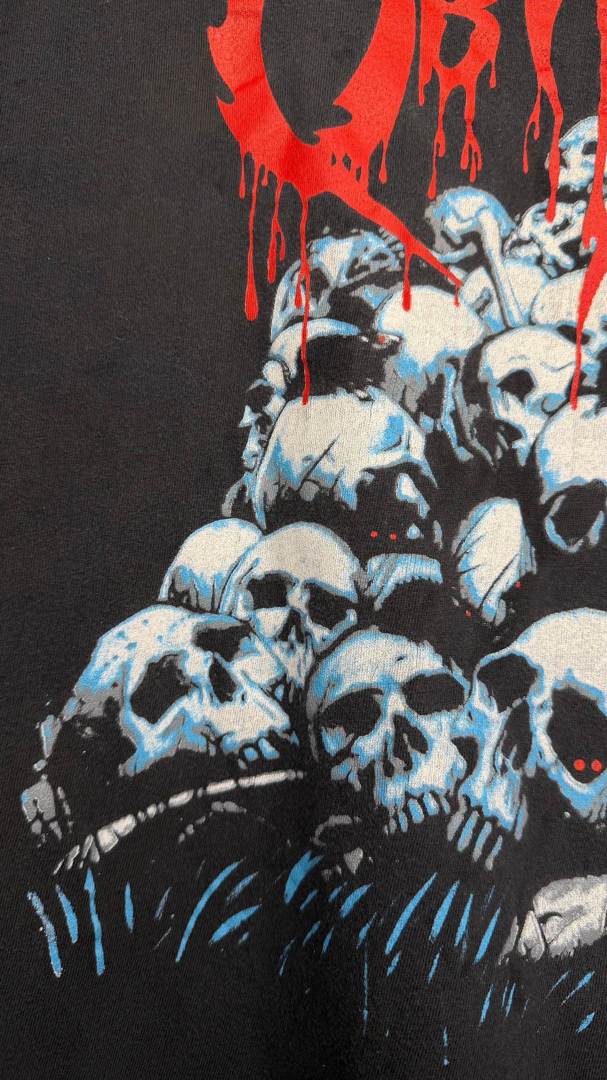 OBITUARY PILE OF SKULLS LONGSLEEVE TEE | RARE SPIDER BACK HIT VARIANT