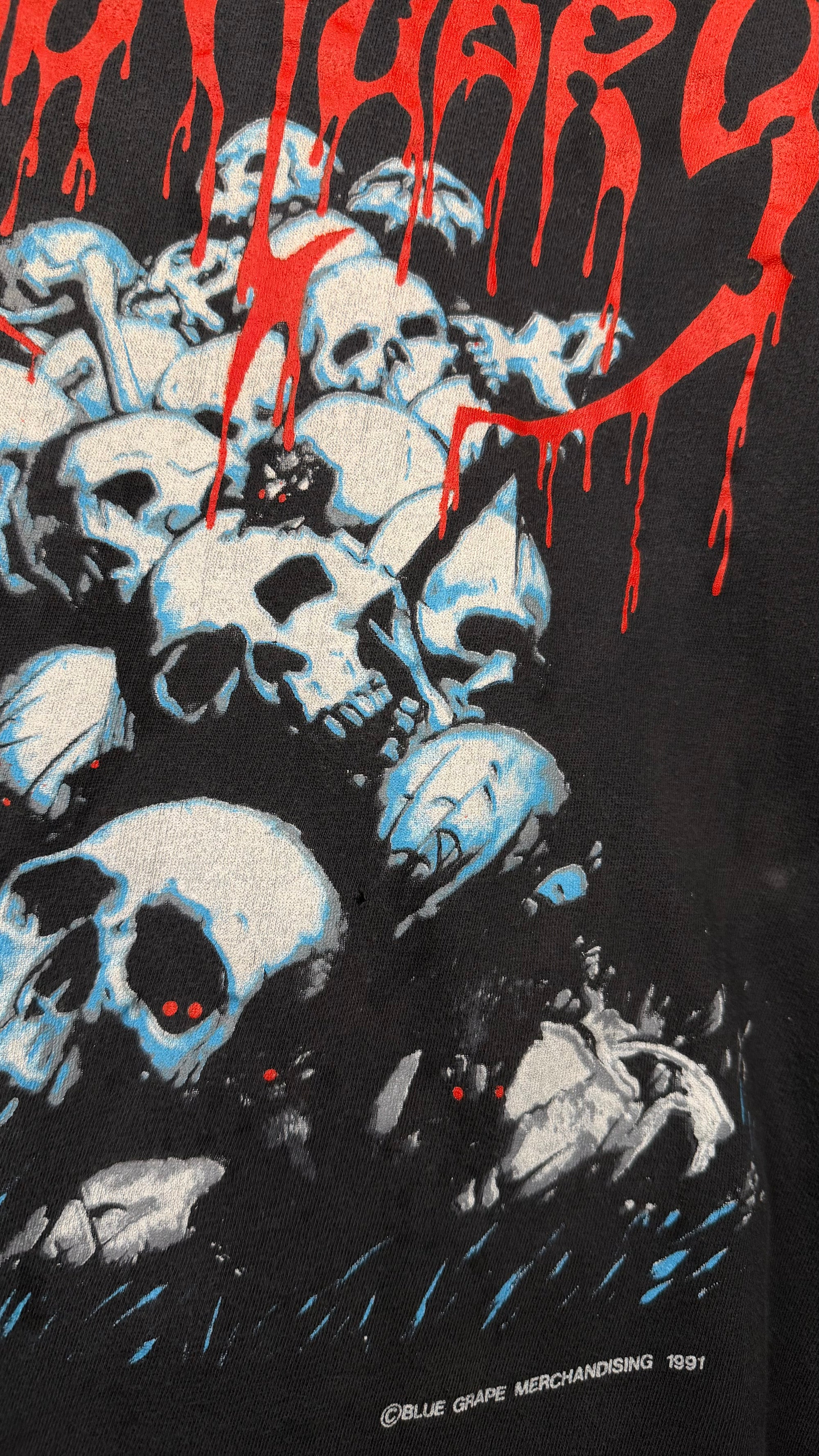 OBITUARY PILE OF SKULLS LONGSLEEVE TEE | RARE SPIDER BACK HIT VARIANT
