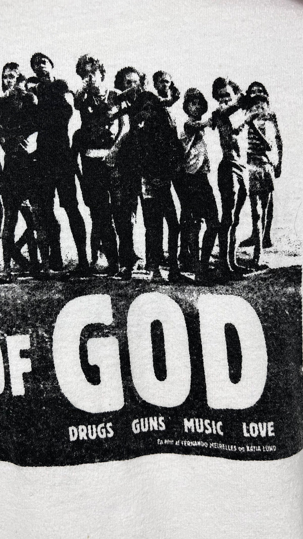 CITY OF GOD RELEASE PROMO TEE | DRUGS, GUNS, MUSIC, LOVE | FOREIGN FILM GRAIL