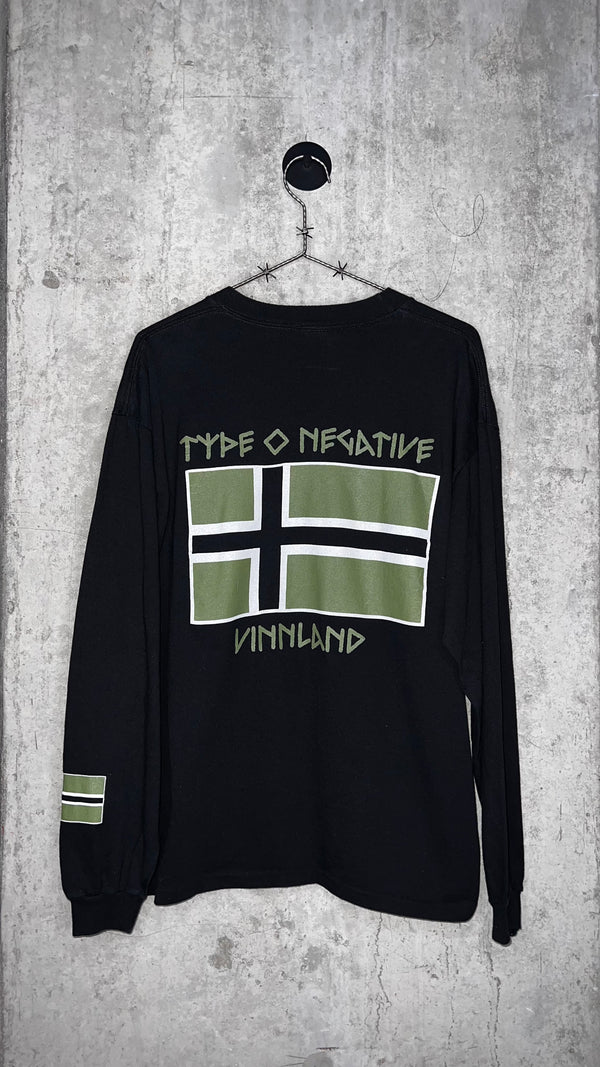 TYPE O NEGATIVE ALL YOU NEED IS BLOOD LONG SLEEVE TEE | VINNLAND FLAG BACK HIT