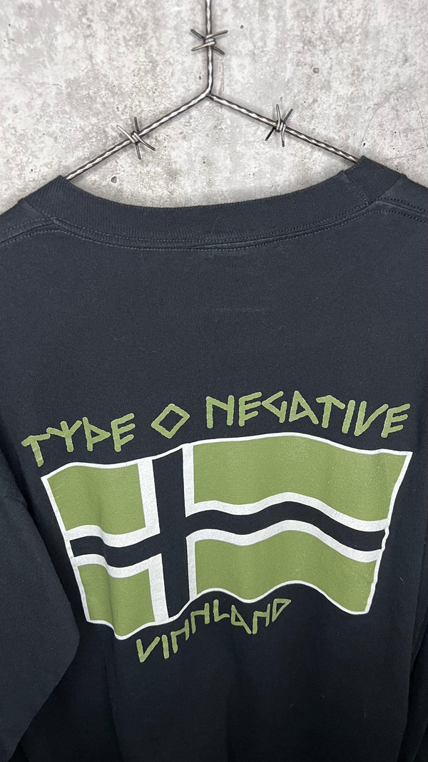 TYPE O NEGATIVE ALL YOU NEED IS BLOOD LONG SLEEVE TEE | VINNLAND FLAG BACK HIT