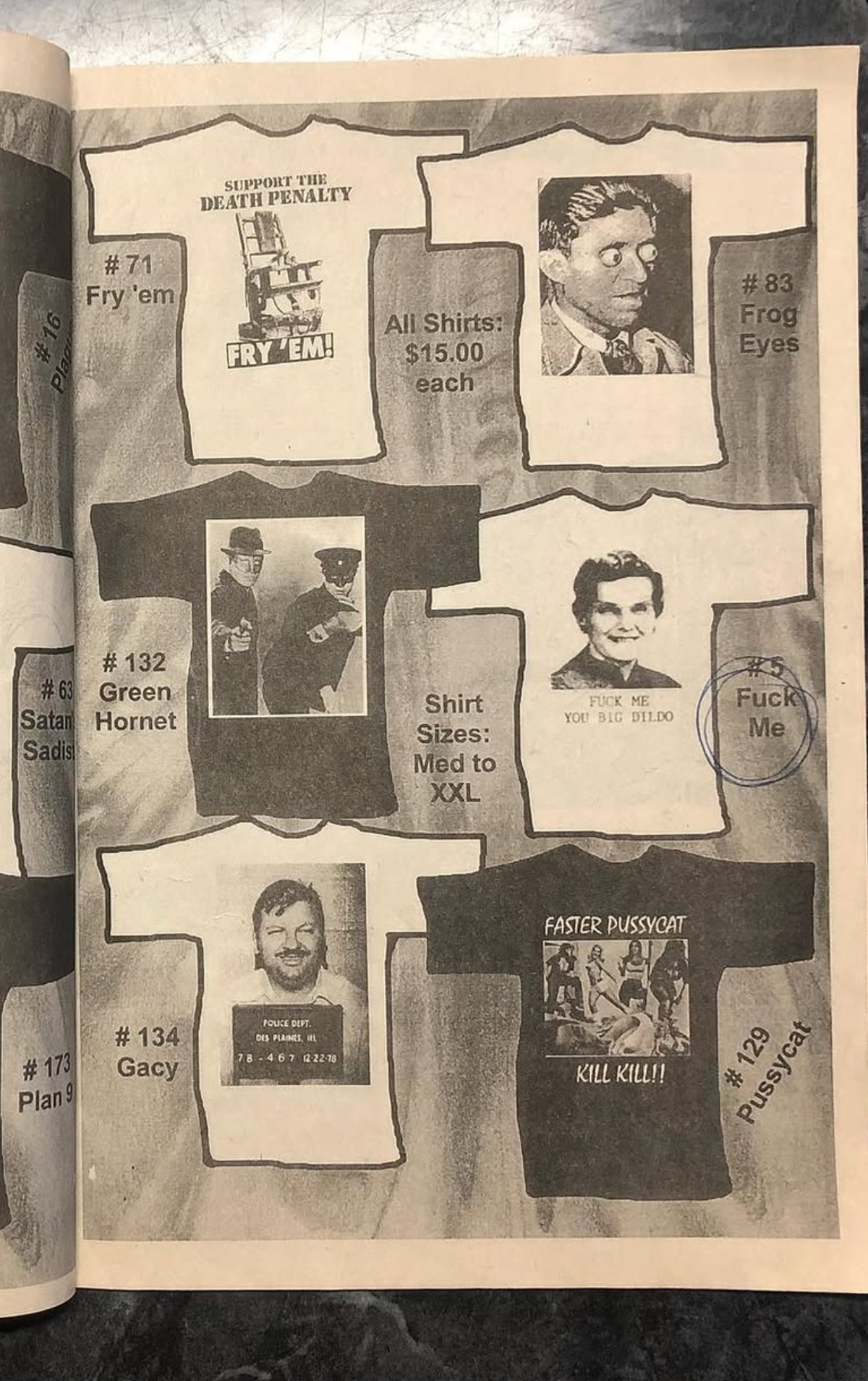 JOHN WAYNE GACY MUG SHOT MUTILATION GRAPHICS TEE