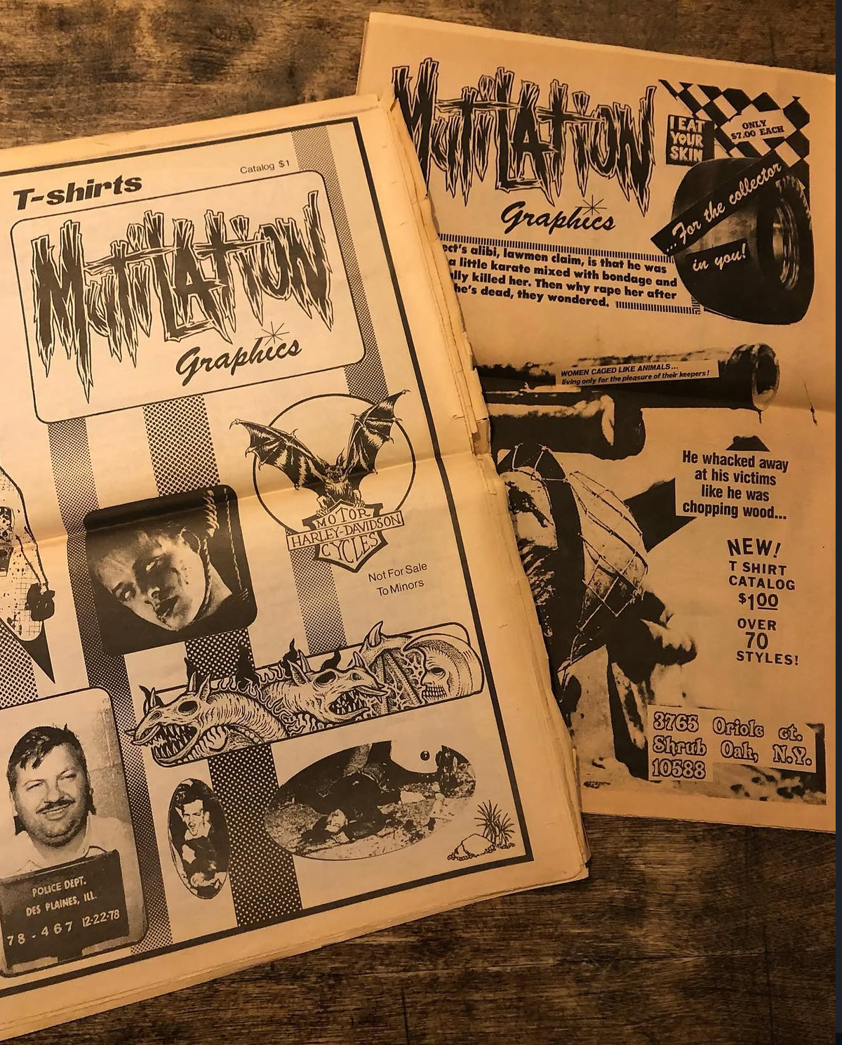 JOHN WAYNE GACY MUG SHOT MUTILATION GRAPHICS TEE