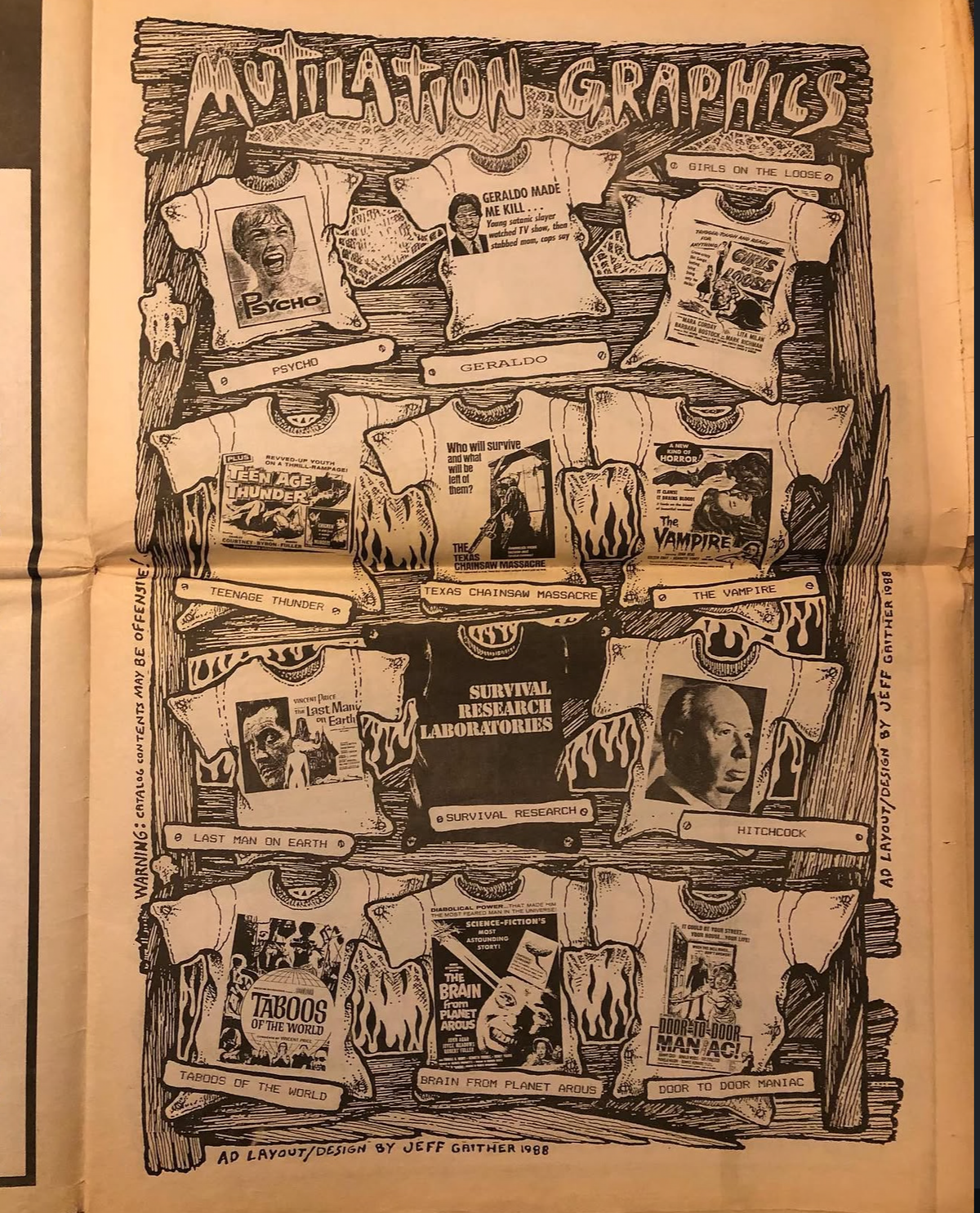 JOHN WAYNE GACY MUG SHOT MUTILATION GRAPHICS TEE