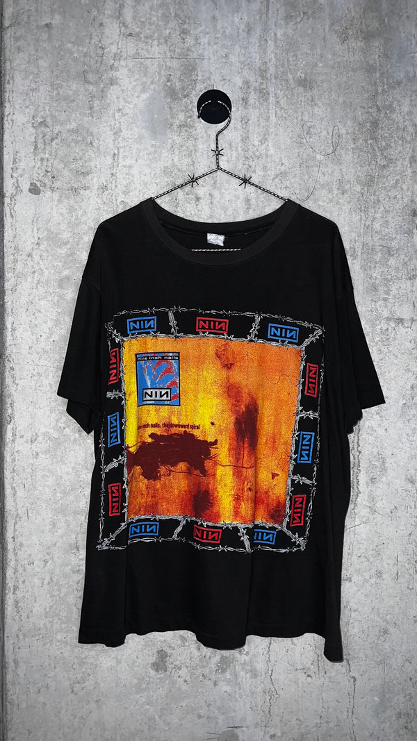 NINE INCH NAILS THE DOWNWARD SPIRAL WORLD TOUR 94’-95’ PARKING LOT TEE BOOTLEG