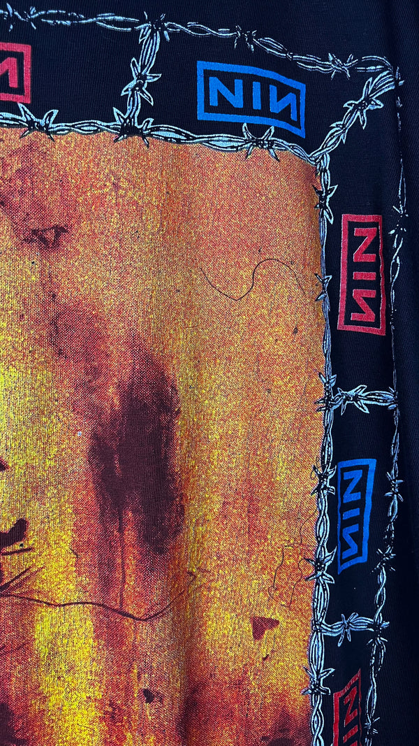 NINE INCH NAILS THE DOWNWARD SPIRAL WORLD TOUR 94’-95’ PARKING LOT TEE BOOTLEG