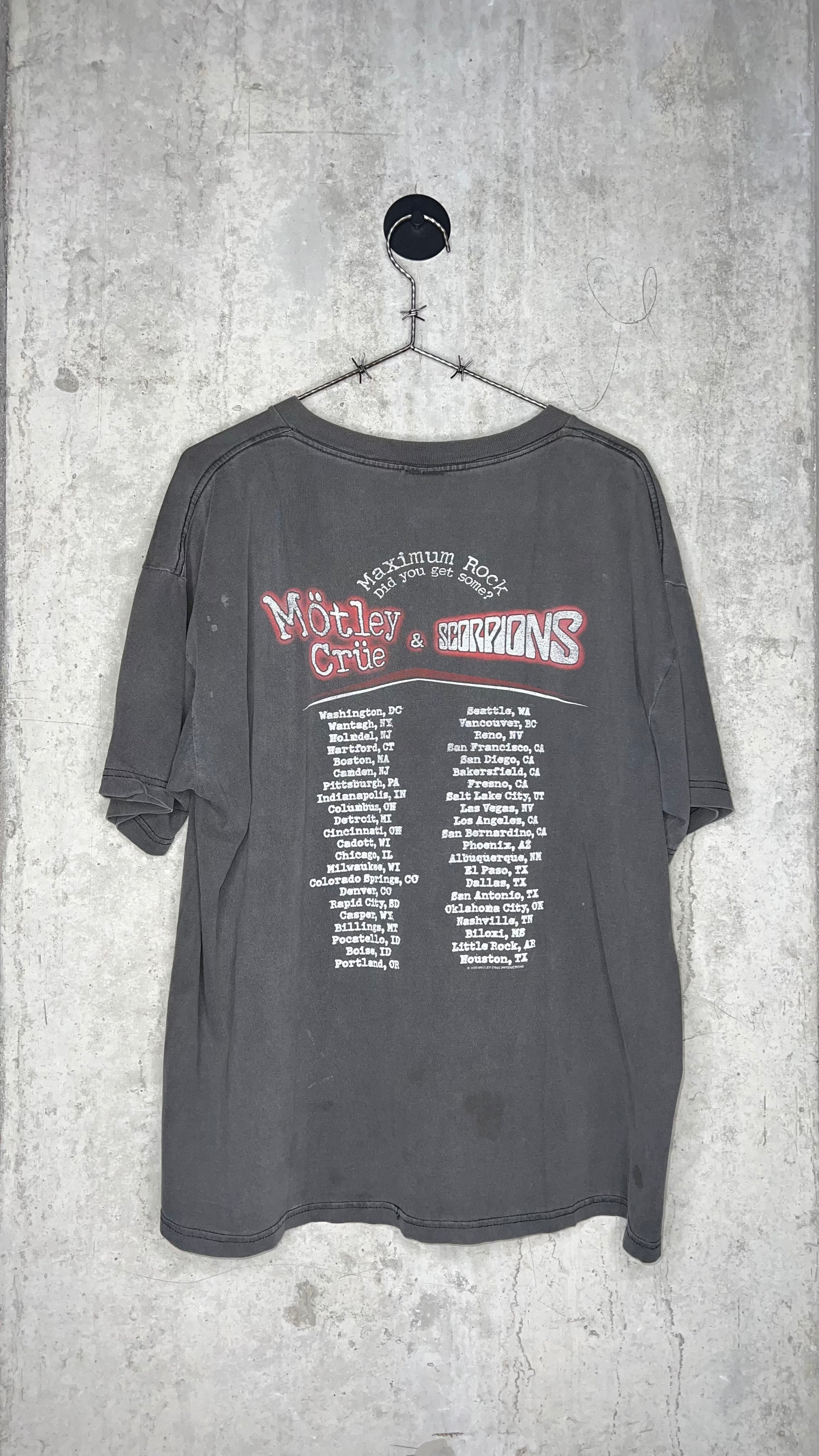 MÖTLEY CRÜE AND SCORPIONS TOUR TEE | MAXIMUM ROCK COME GET SOME