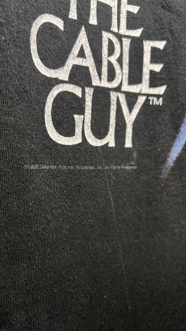 CABLE GUY TEE | THERE’S NO SUCH THING AS FREE CABLE | RARE SS FRONT HIT VARIANT | JIM CARREY