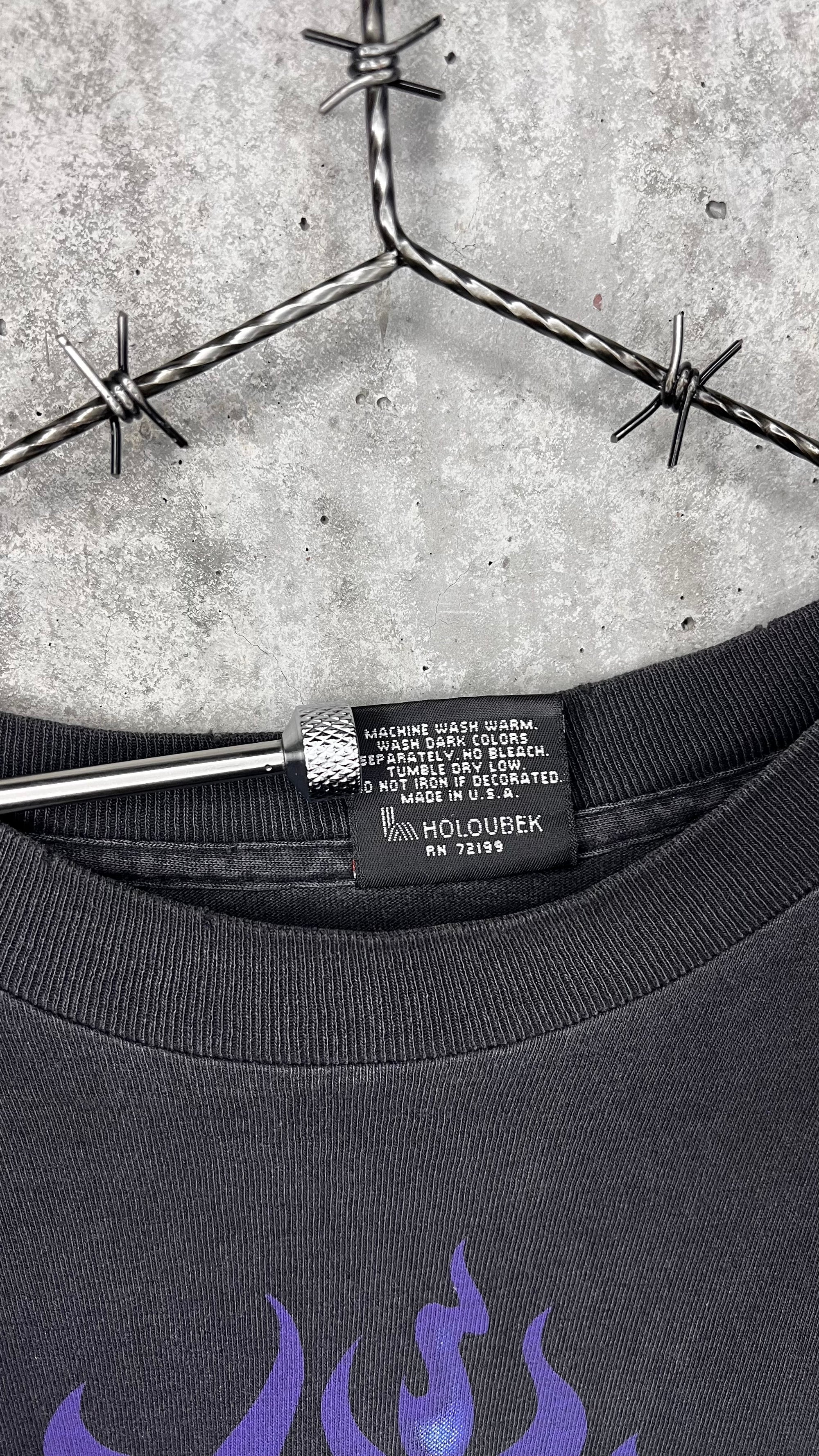 HARLEY DAVIDSON CHROME SWEET CHROME DISTRESSED & FADED FLAME LONG SLEEVE GRAIL | TEXAS BACK HIT